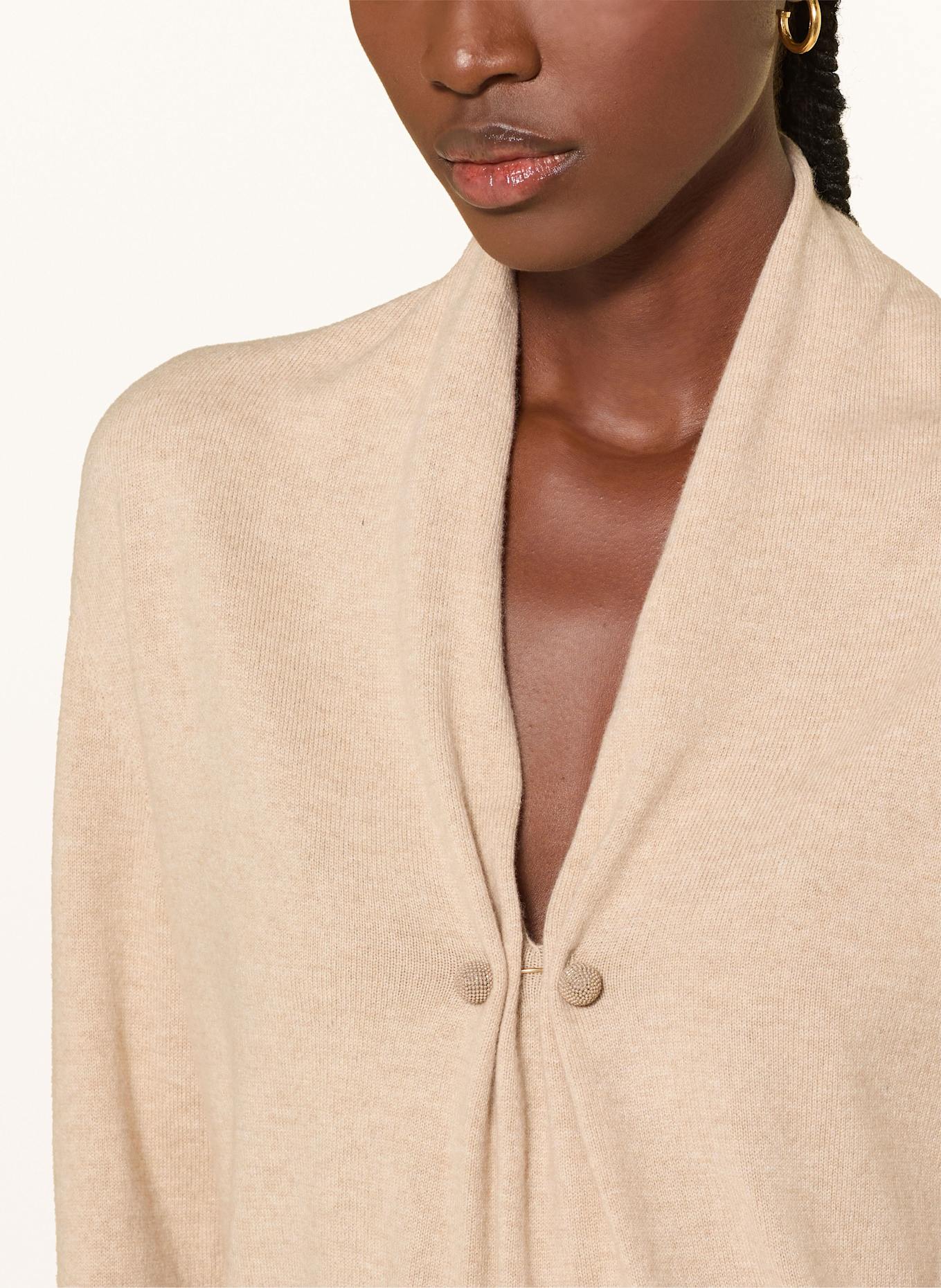 FABIANA FILIPPI Strickshirt mit Schmucksteinen: BEIGE