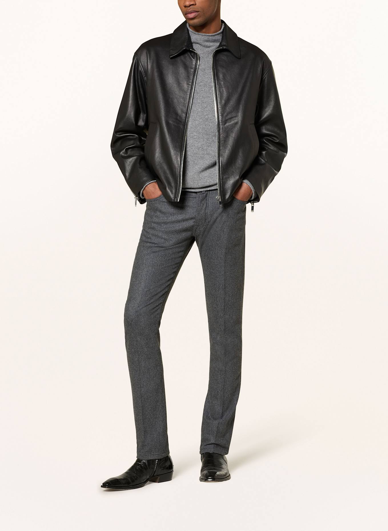 JACOB COHEN Hose BARD aus Flanell: GRAU