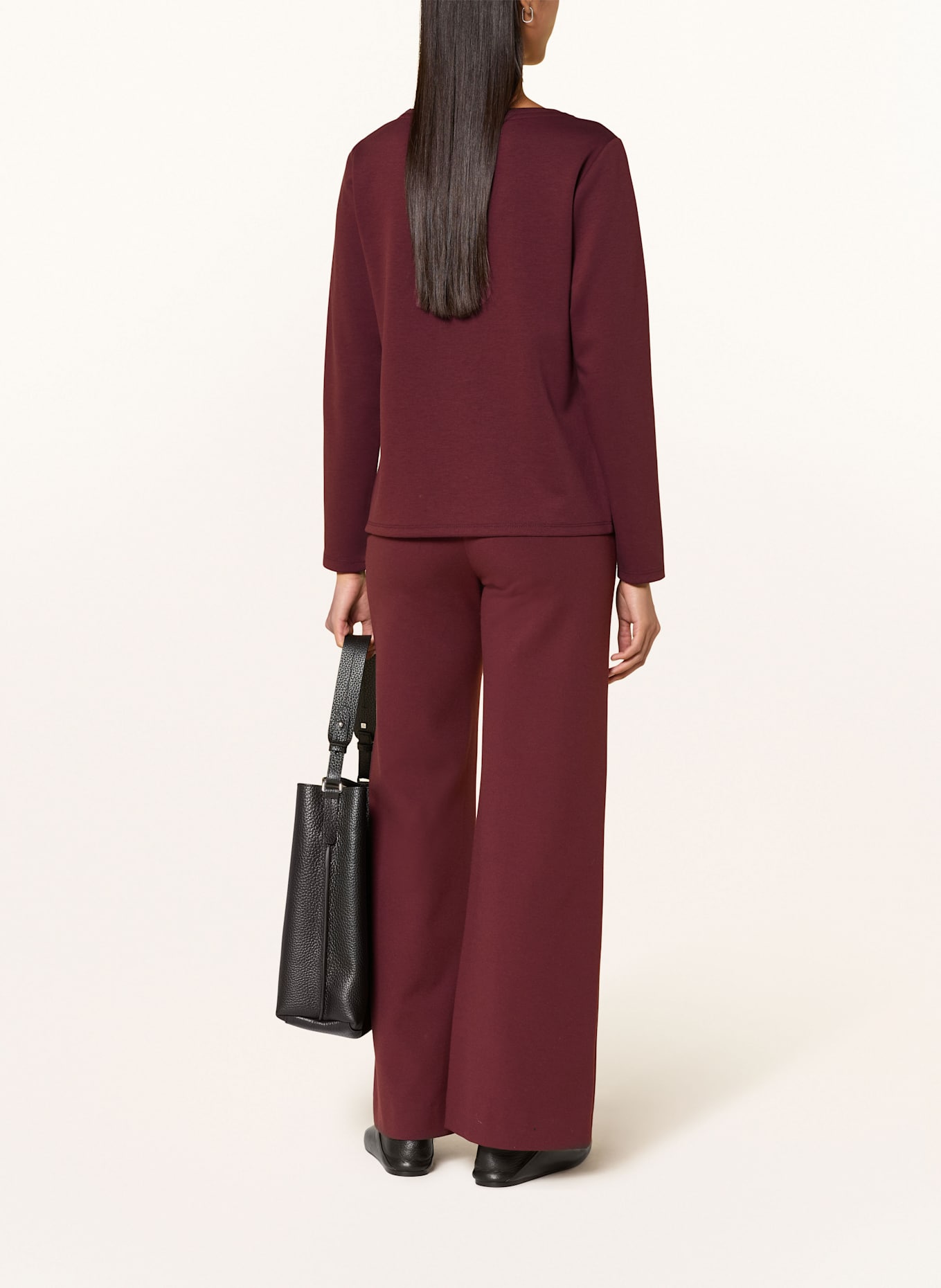 monari Longsleeve mit Schmucksteinen: DUNKELROT