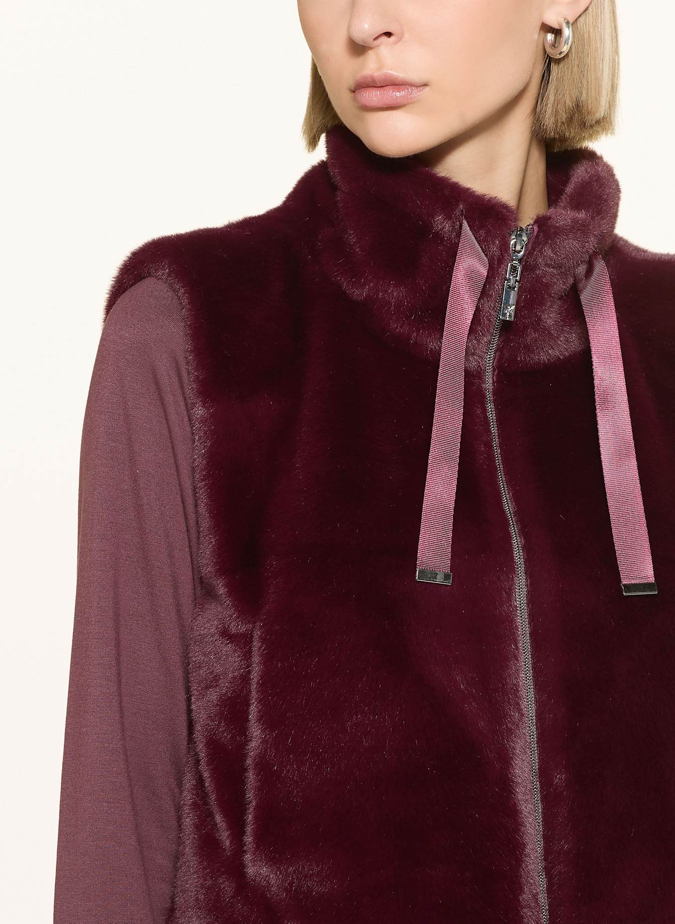 monari Kunstfell-Weste: DUNKELROT