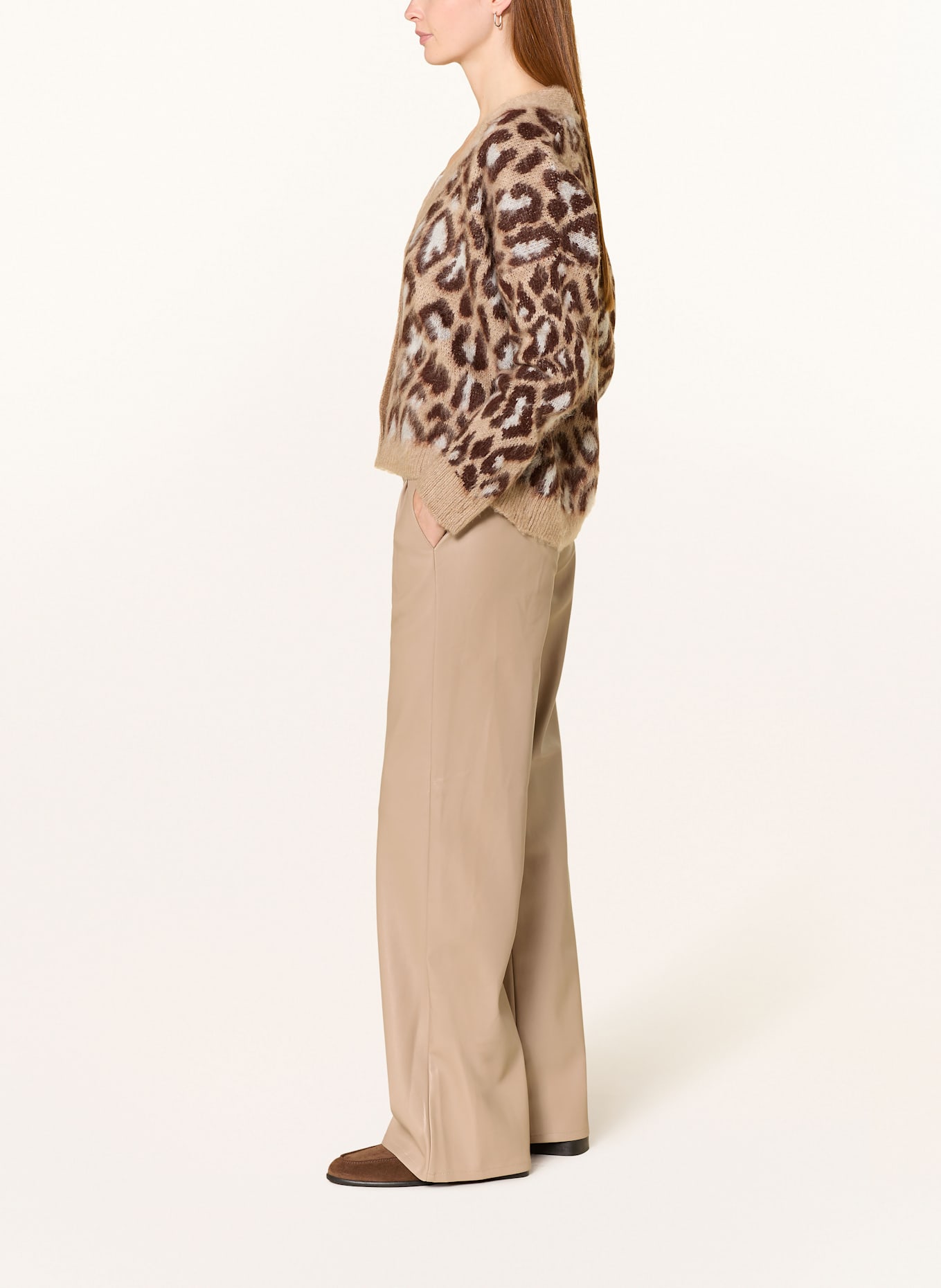 monari Hose in Lederoptik: BEIGE