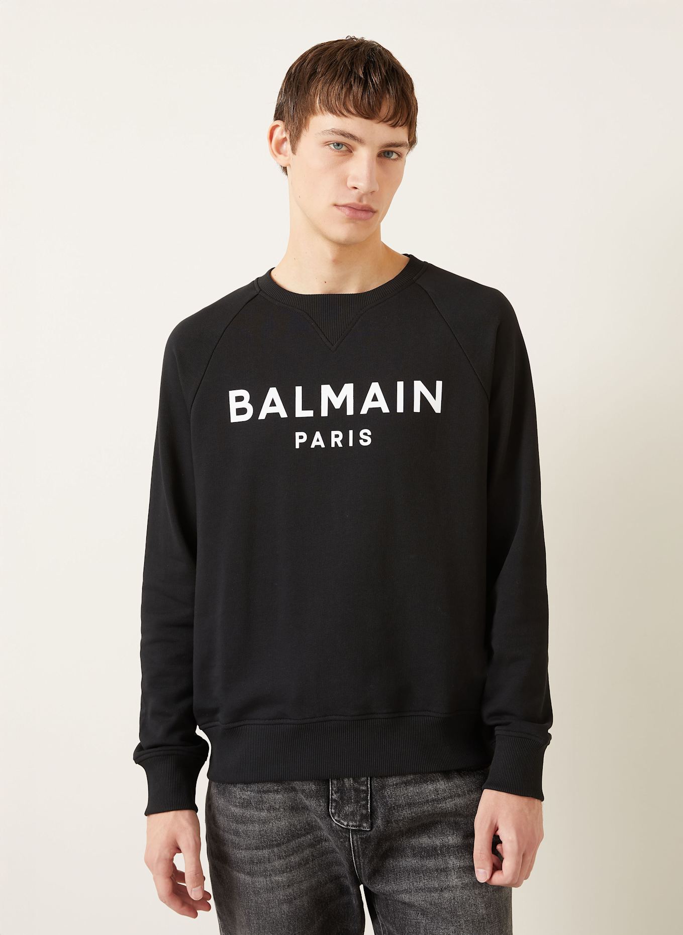 BALMAIN Sweatshirt: SCHWARZ / WEISS