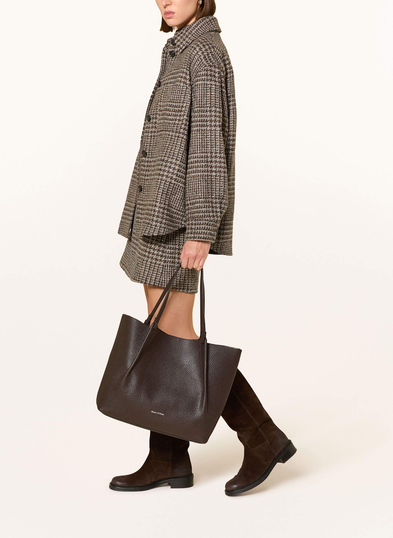 Marc O'Polo Torba shopper BELLI MEDIUM: CIEMNOBRĄZOWY