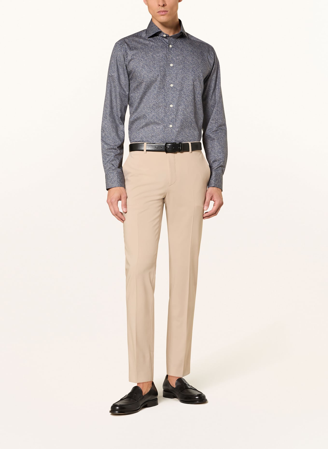 ETON Hemd Slim Fit: DUNKELBLAU / HELLBRAUN