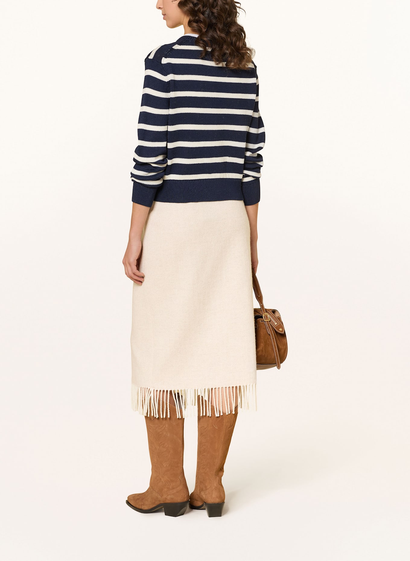 POLO RALPH LAUREN Strickrock in Wickeloptik: CREME