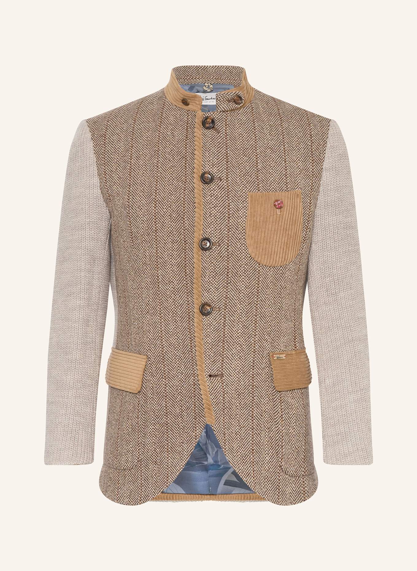 Luis Trenker Anzugsakko LUSANDRO Regular Fit im Materialmix: 7171 HELLBRAUN - HELLBRAUN