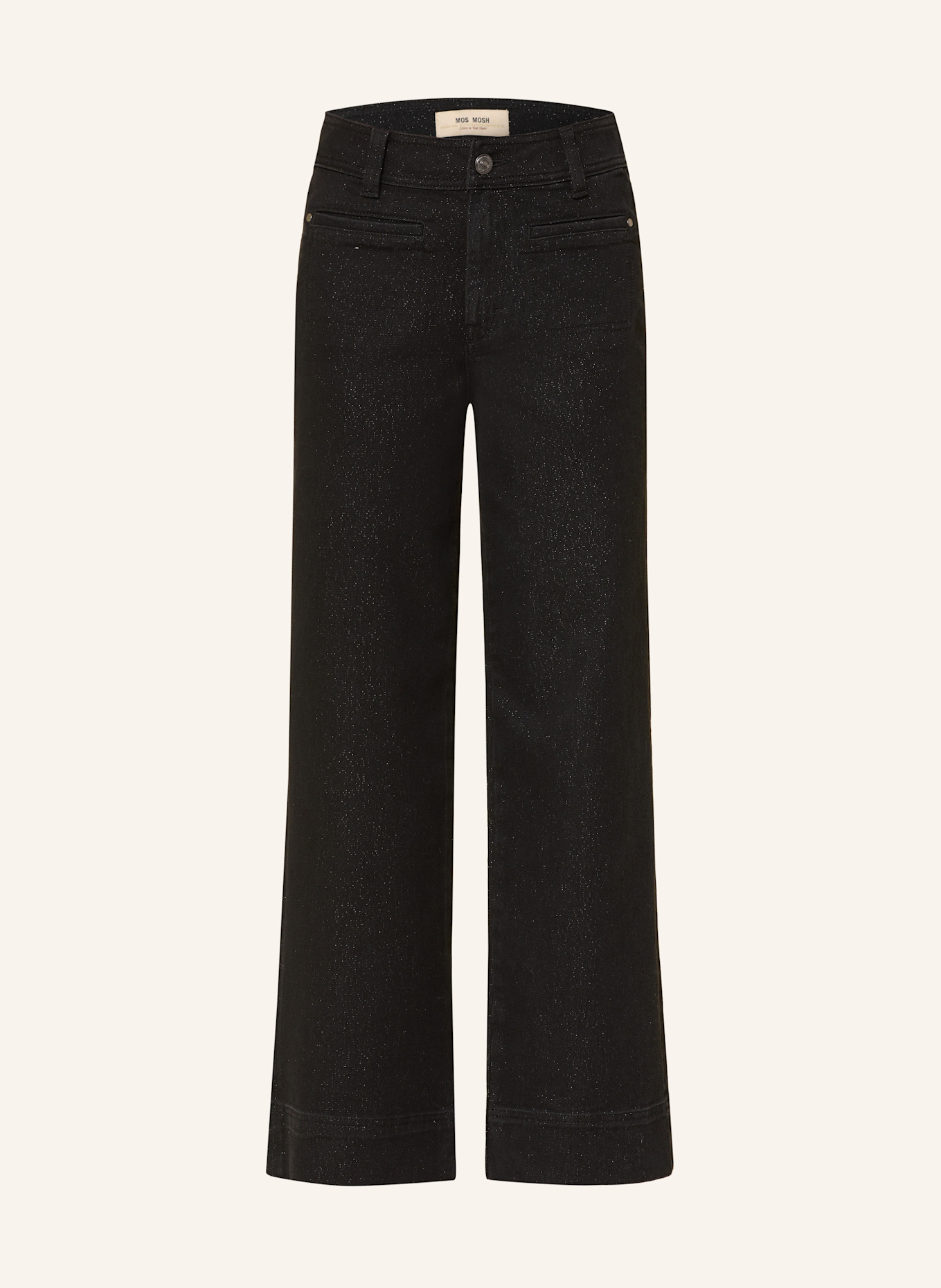 MOS MOSH Wide Leg Jeans MMSOEY SHIMMER mit Glitzergarn: 801 BLACK