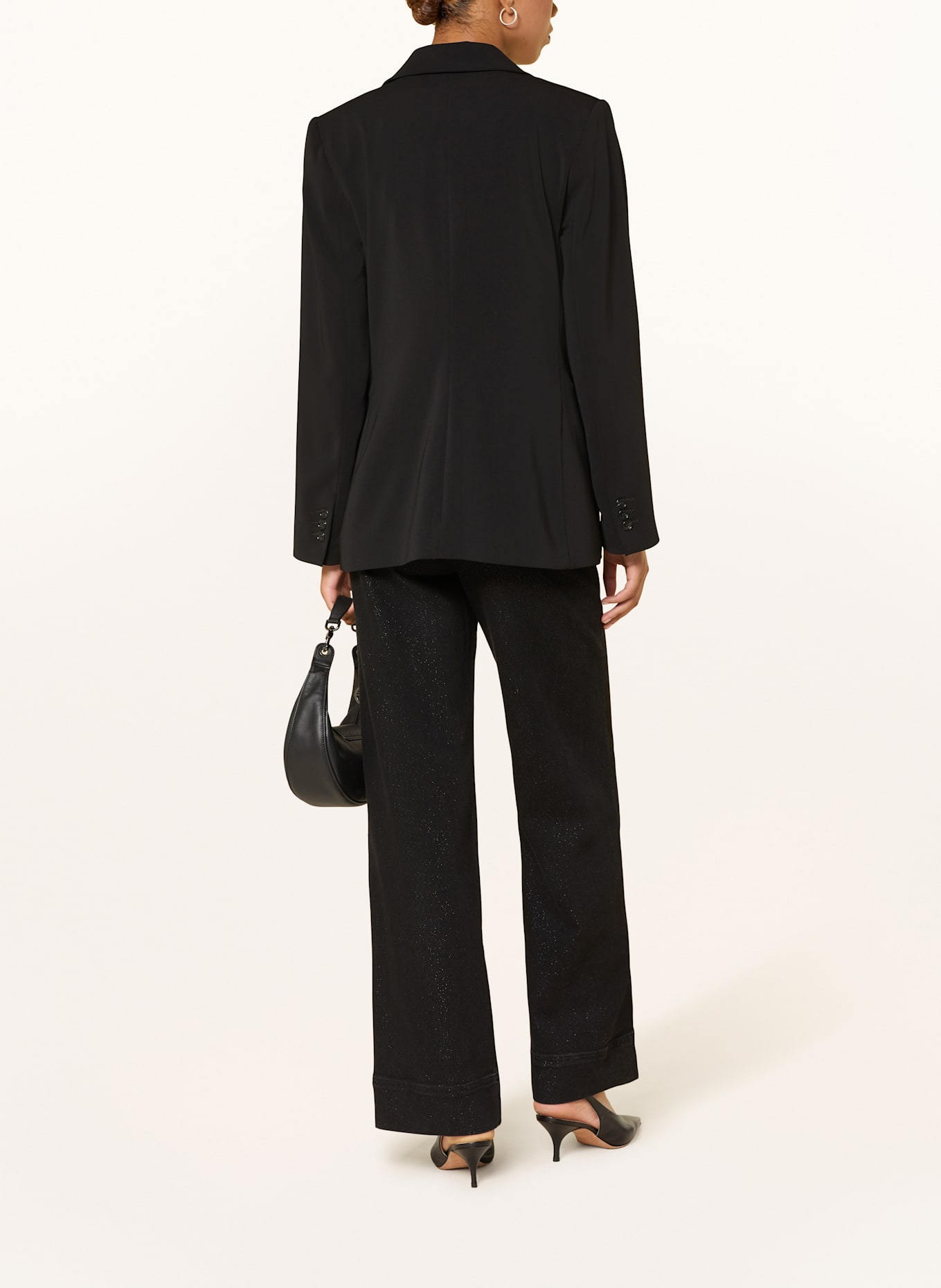 MOS MOSH Wide Leg Jeans MMSOEY SHIMMER mit Glitzergarn: 801 BLACK