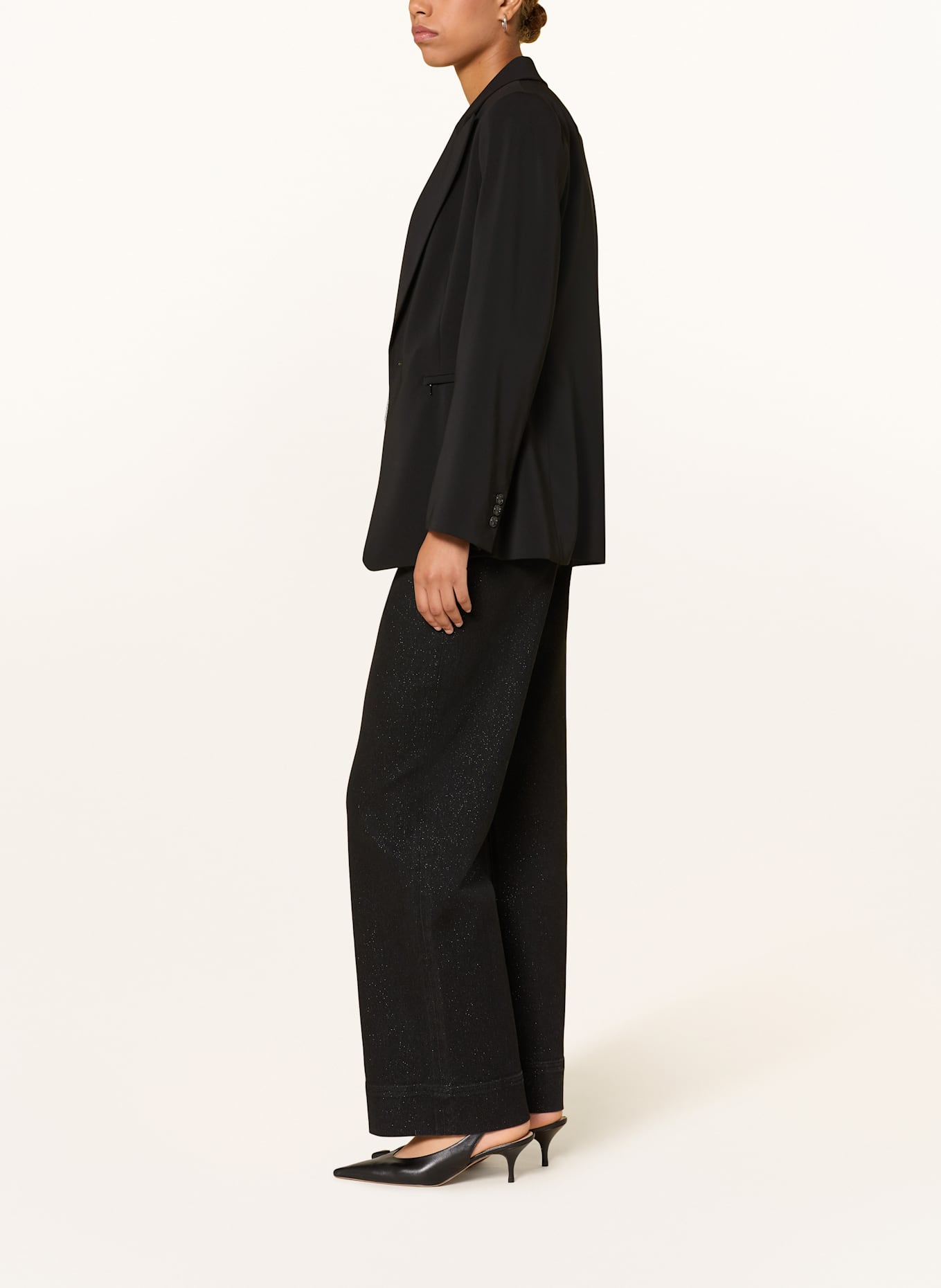 MOS MOSH Wide Leg Jeans MMSOEY SHIMMER mit Glitzergarn: 801 BLACK