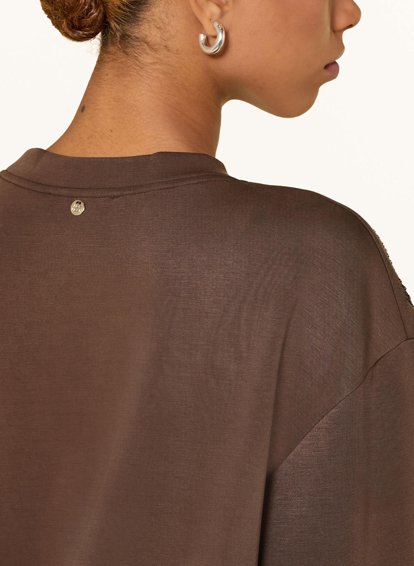 MOS MOSH Sweatshirt MMNEVE mit Pailletten: DUNKELBRAUN