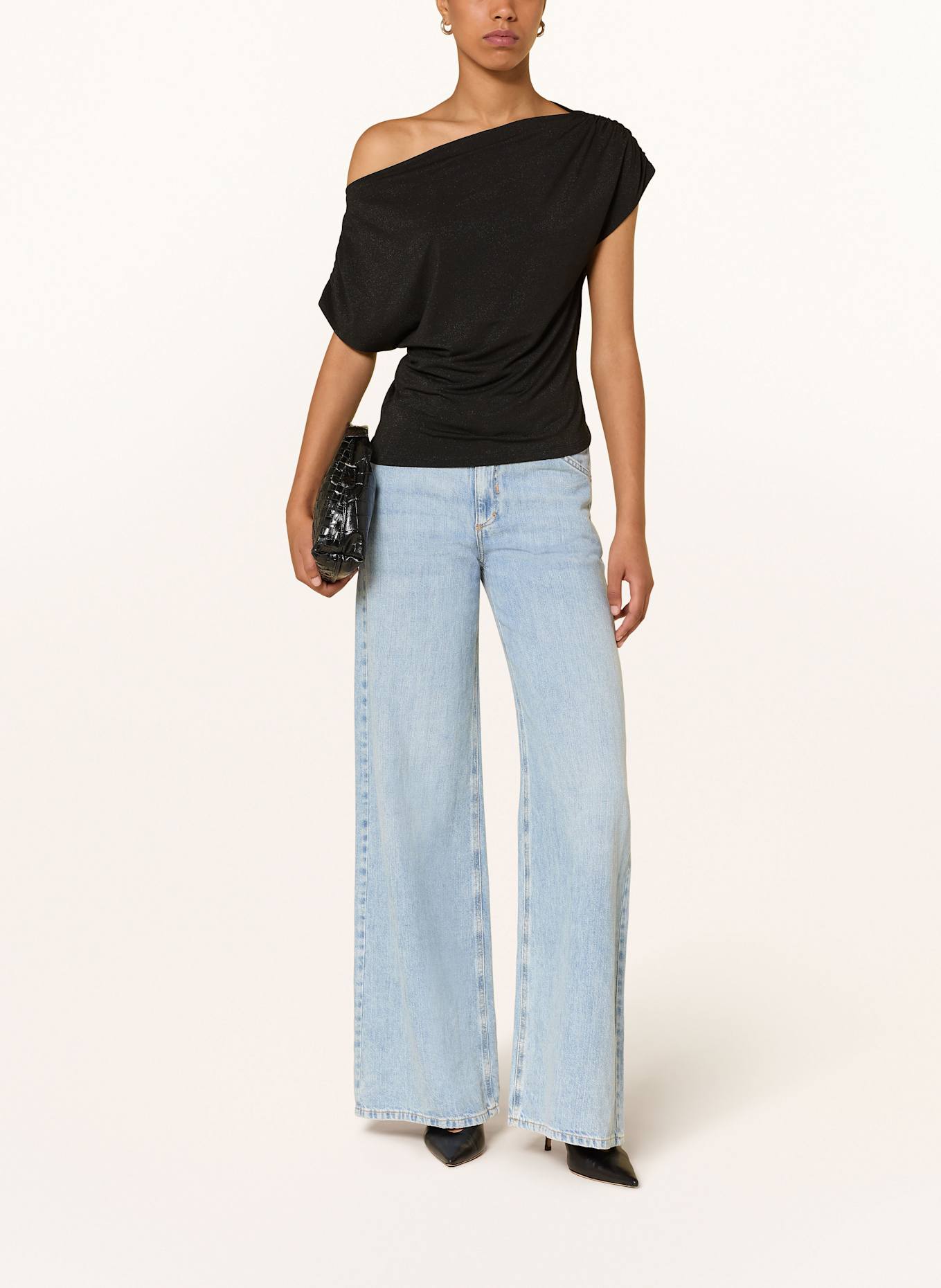 MOS MOSH Top MMSHIMA mit Glitzergarn: SCHWARZ