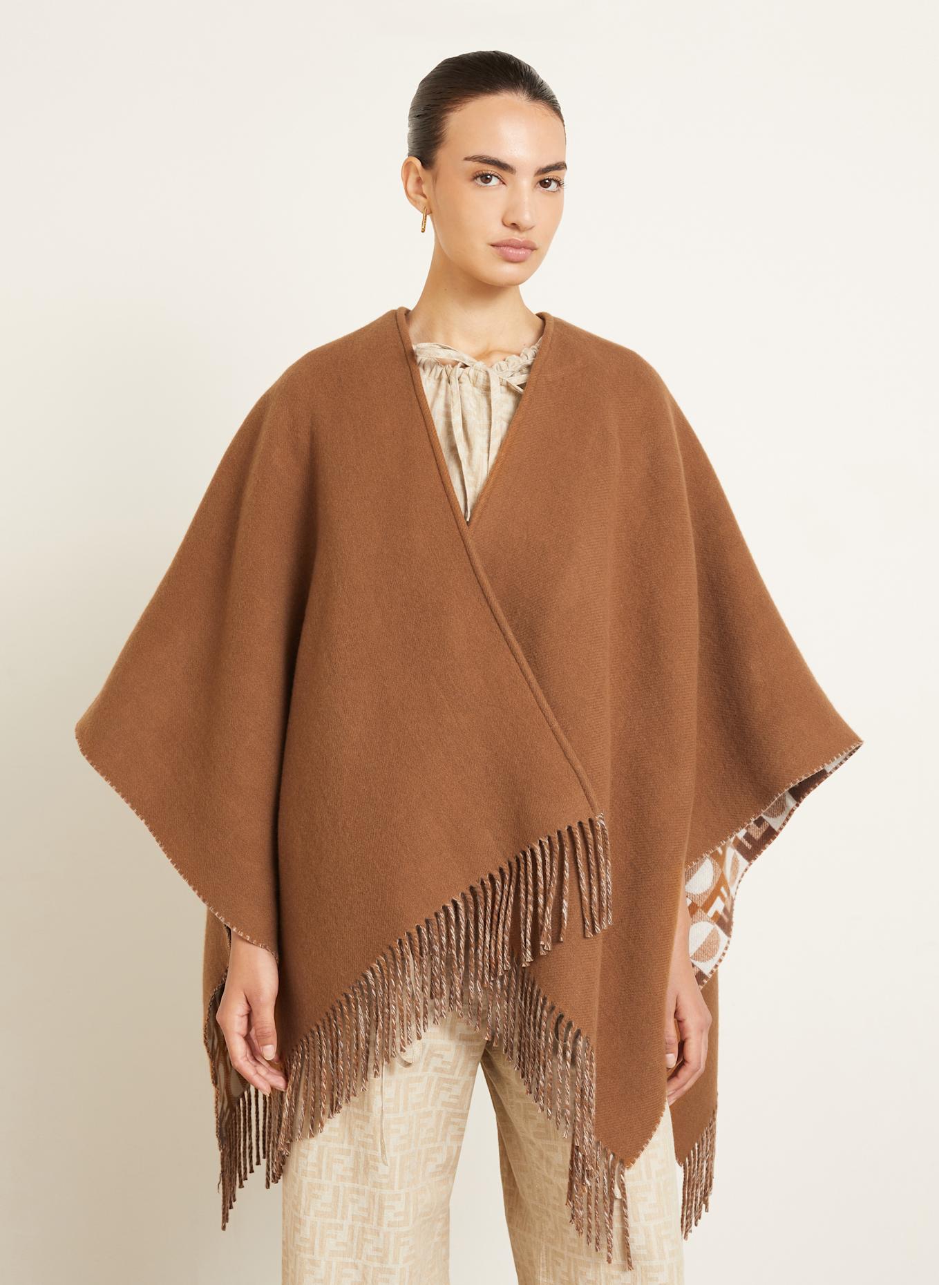 FENDI Dwustronna peleryna: BRĄZOWY