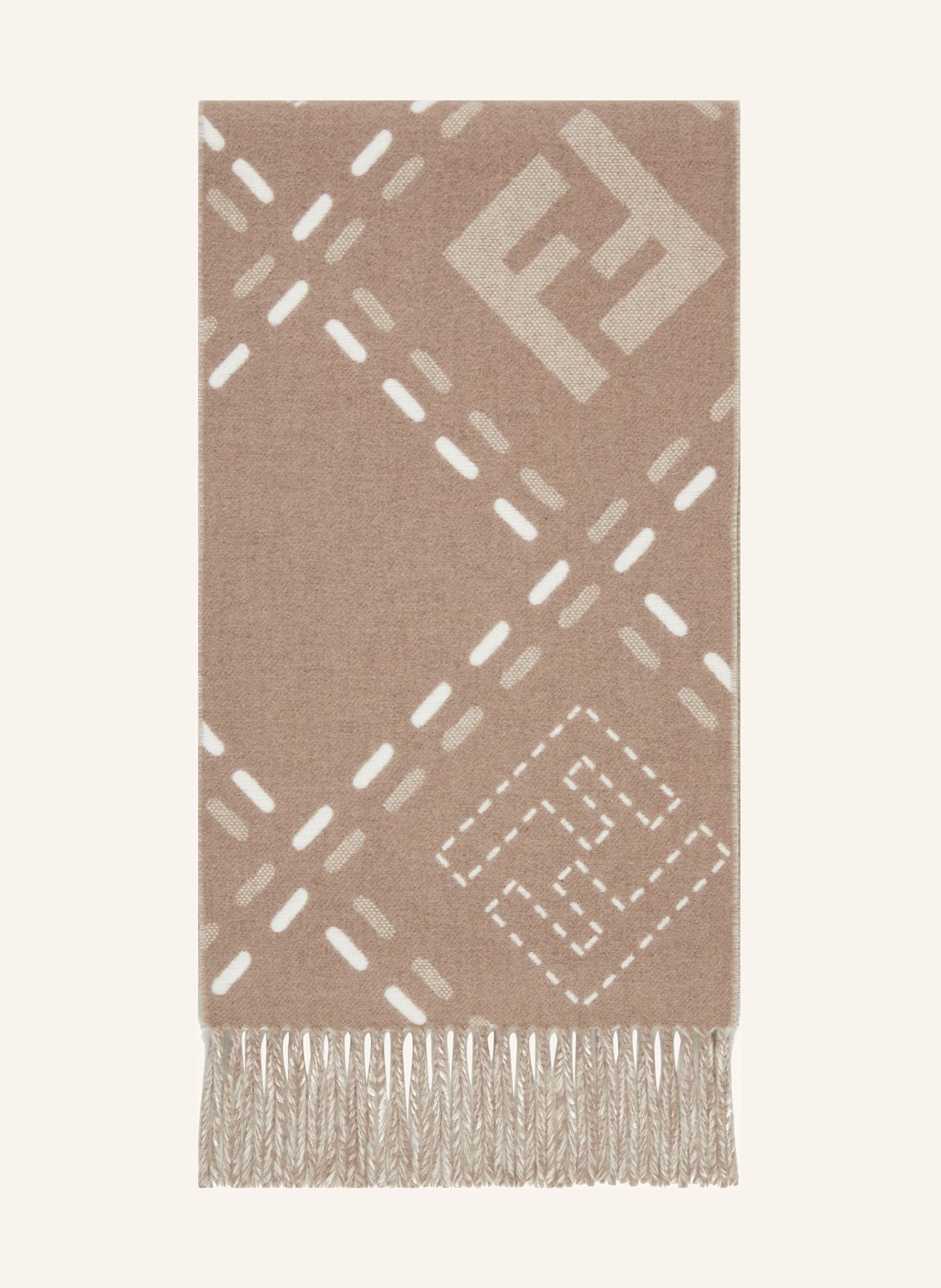 FENDI Scarf: TAUPE / ECRU