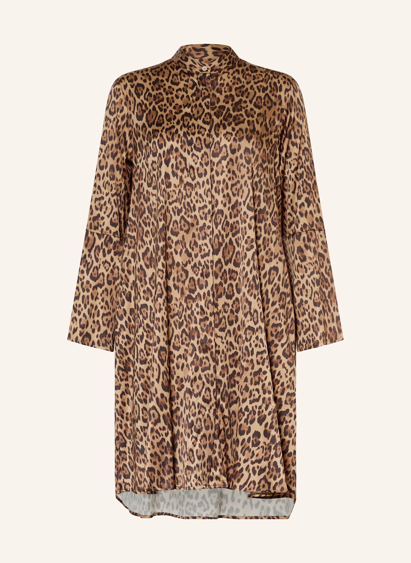 ROBERT FRIEDMAN Satinkleid FLORE: CAMEL / DUNKELBRAUN