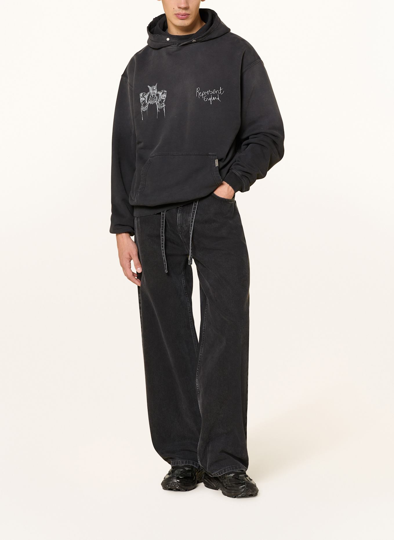 REPRESENT Oversized-Hoodie: SCHWARZ