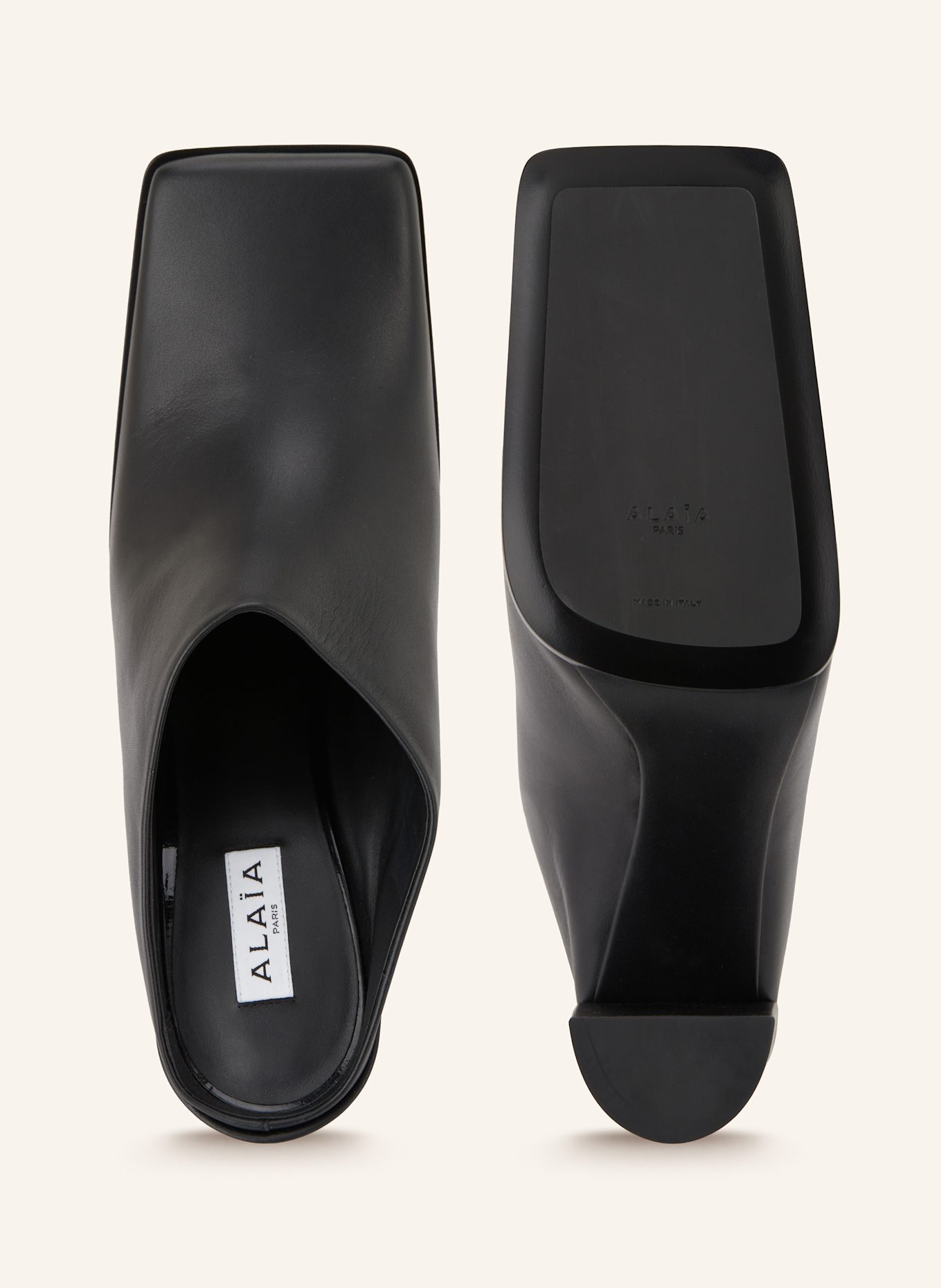 ALAÏA Mules: SCHWARZ