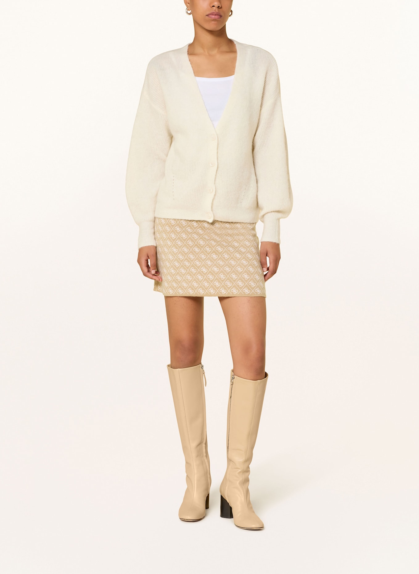 GUESS Strickrock: BEIGE / HELLGRAU