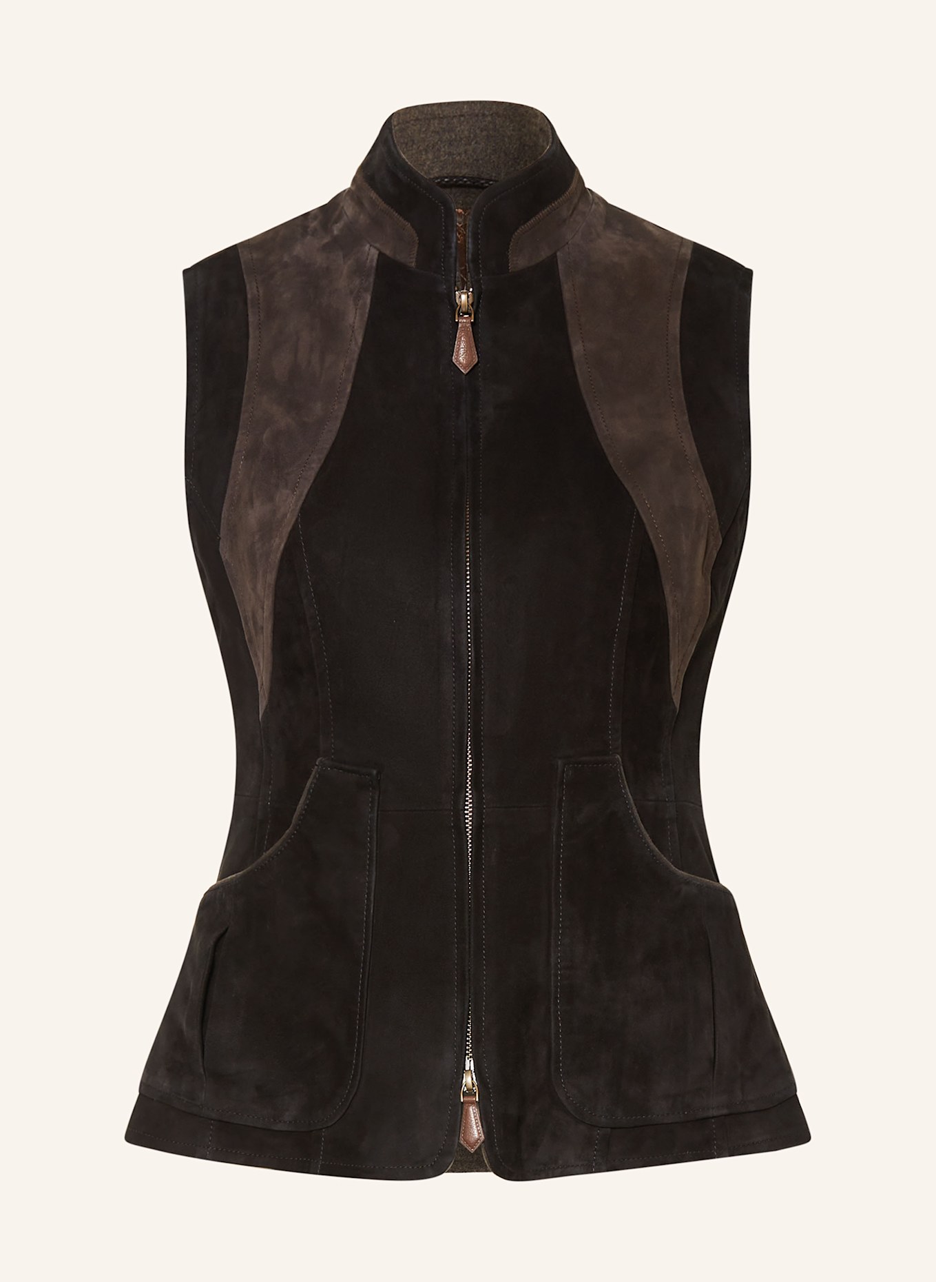 HABSBURG Lederweste WAIDEGG: SCHWARZ / GRAU