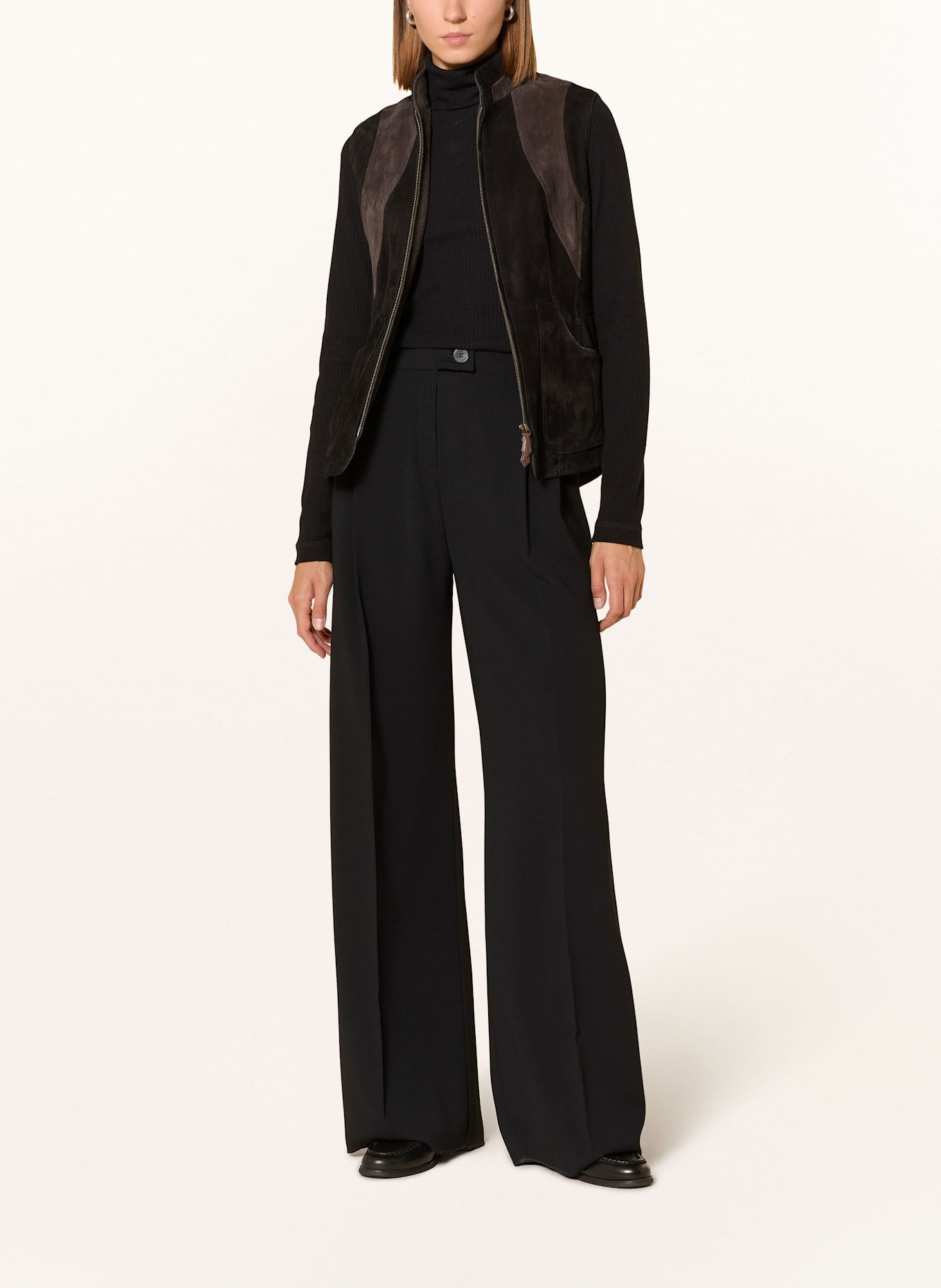 HABSBURG Lederweste WAIDEGG: SCHWARZ / GRAU