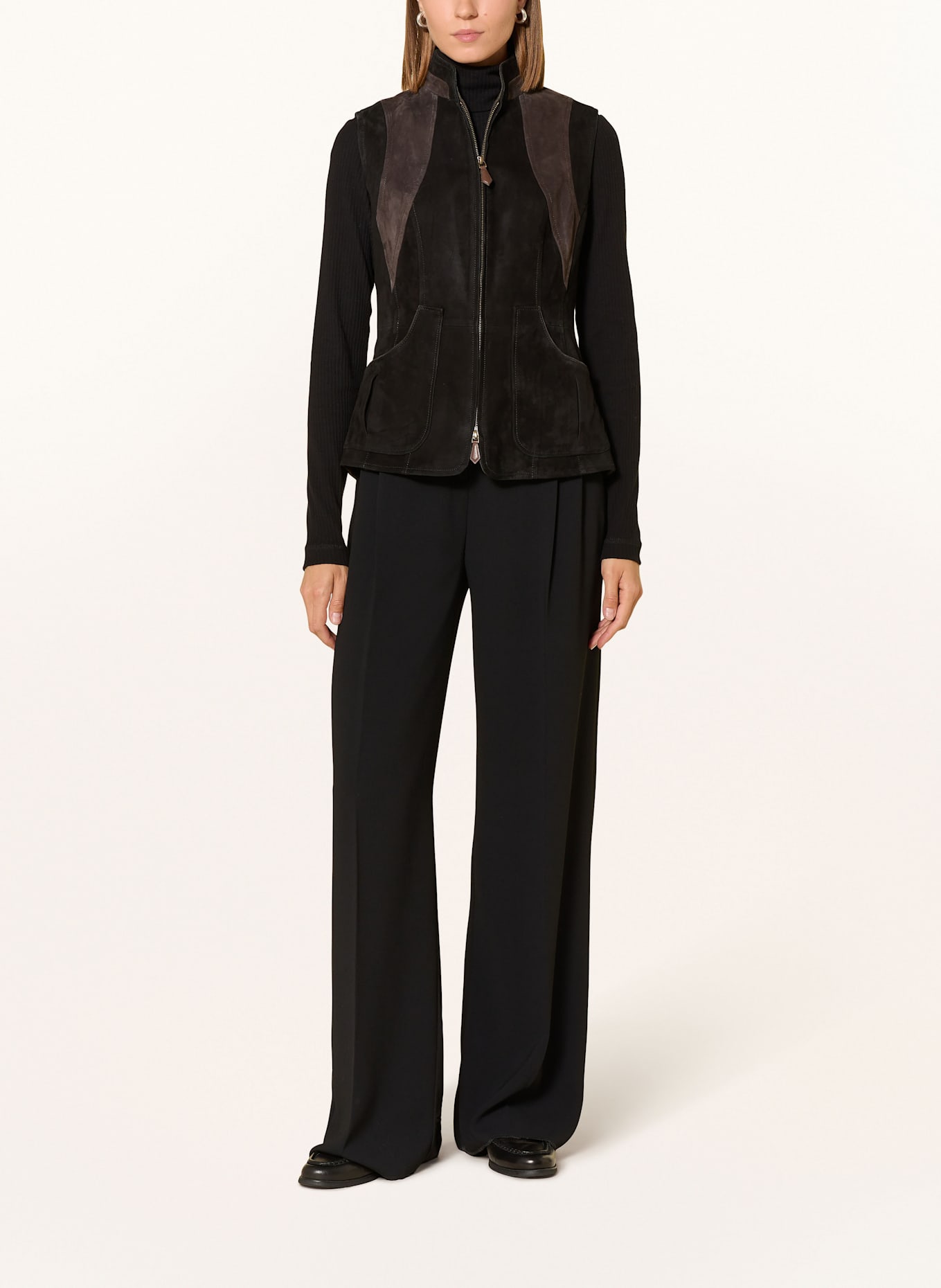 HABSBURG Lederweste WAIDEGG: SCHWARZ / GRAU