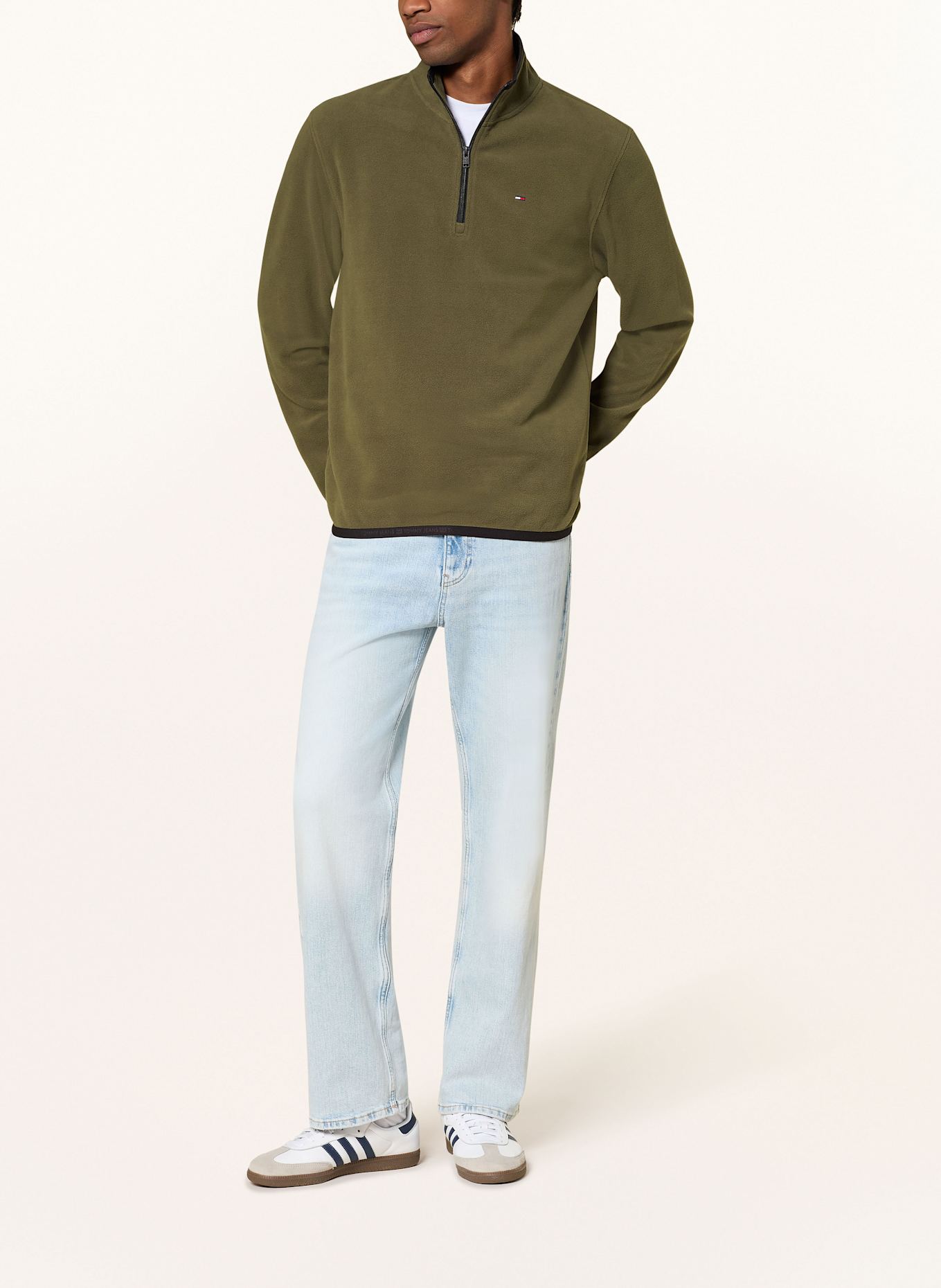 TOMMY JEANS Fleece-Troyer: OLIV