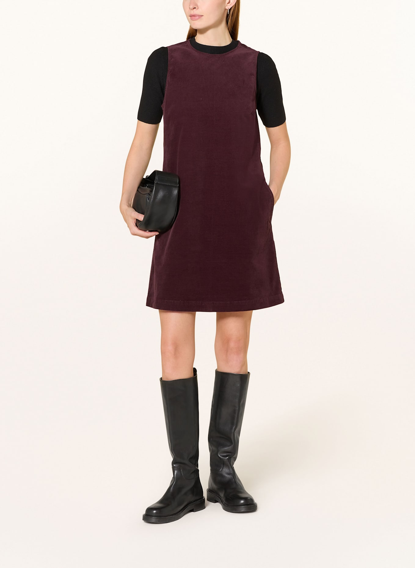 Marc O'Polo Samtkleid: DUNKELROT