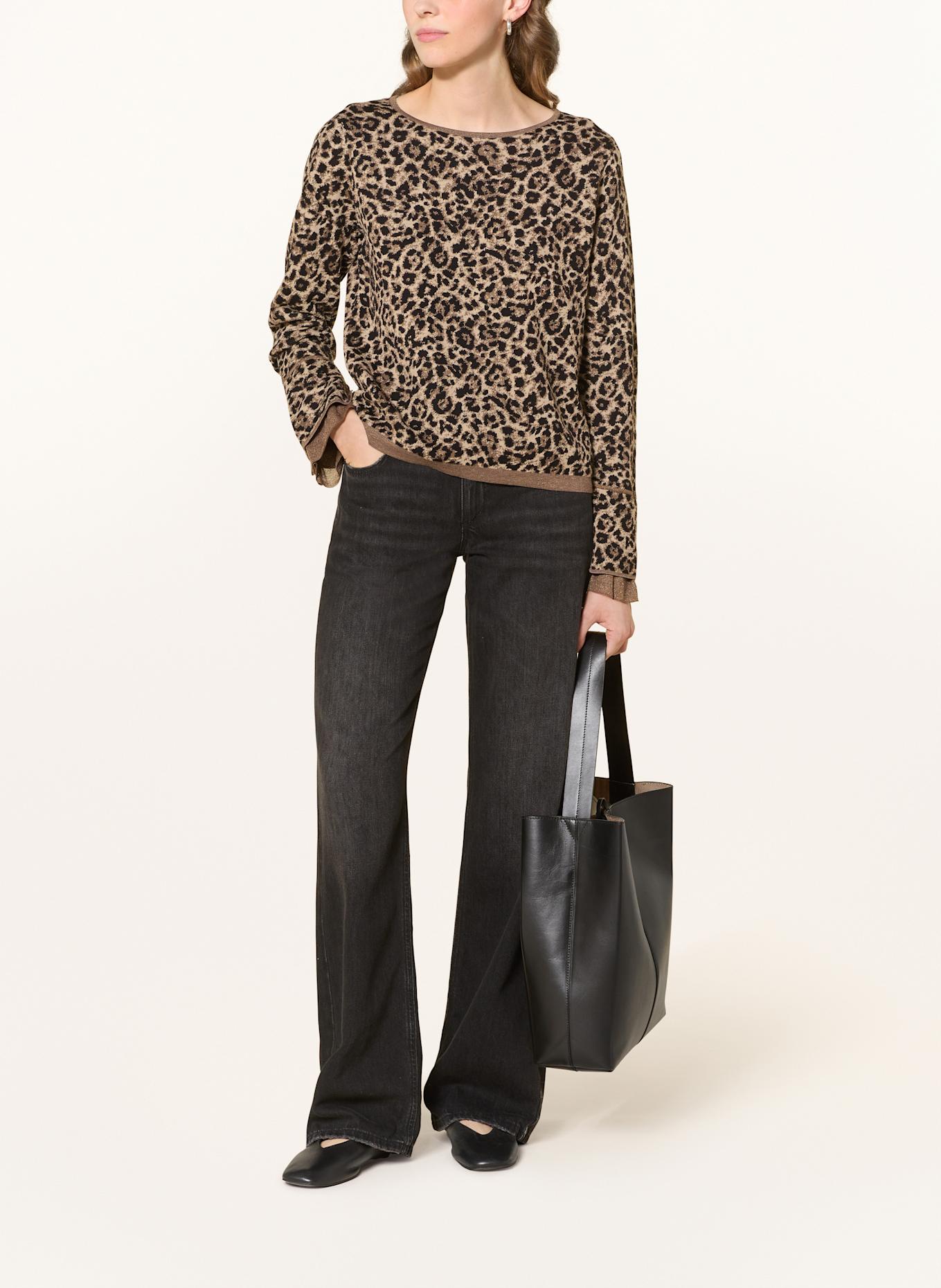 monari Pullover mit Glitzergarn: SCHWARZ / BRAUN / CREME