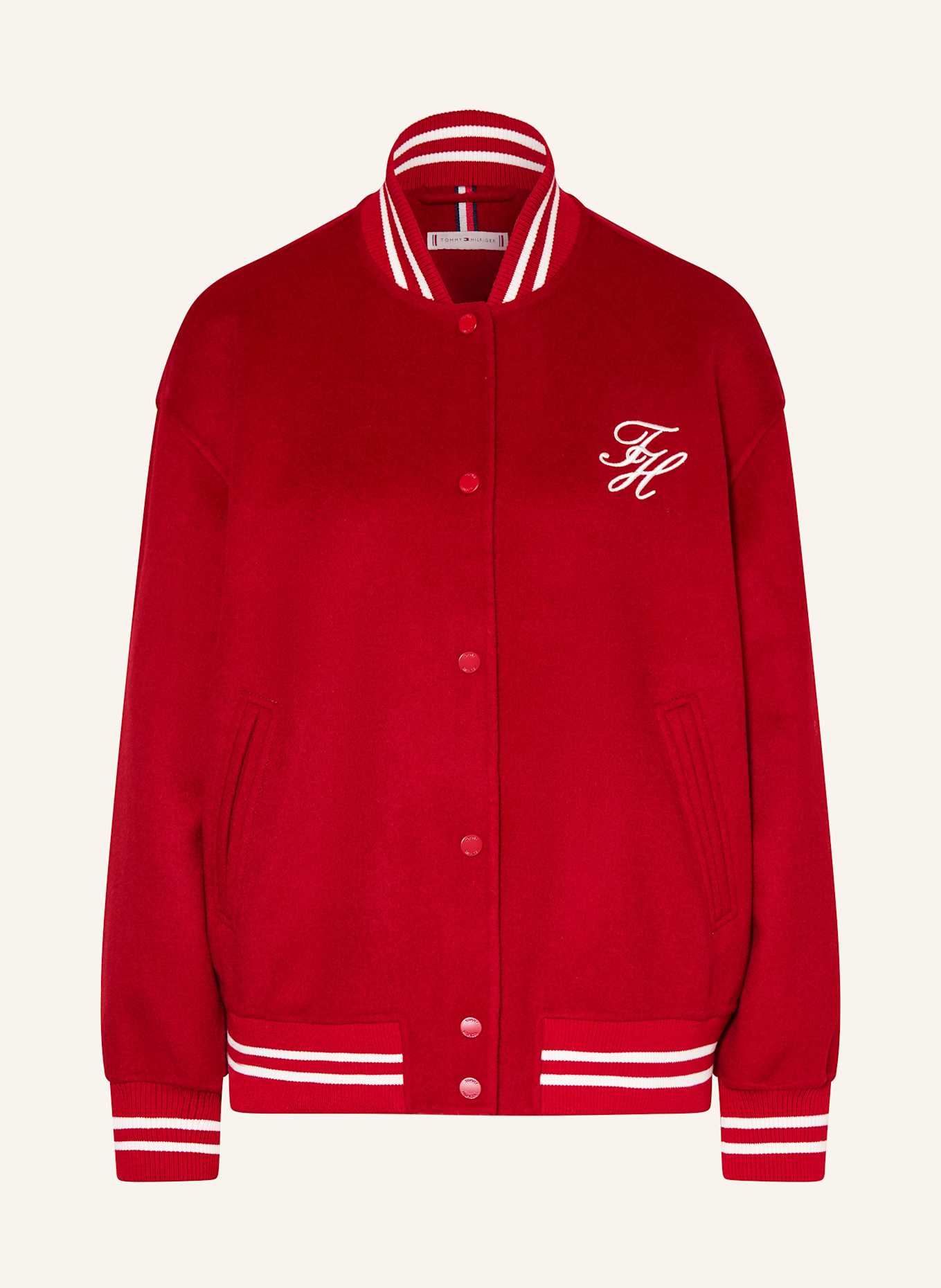 TOMMY HILFIGER veste universitaire: ROUGE