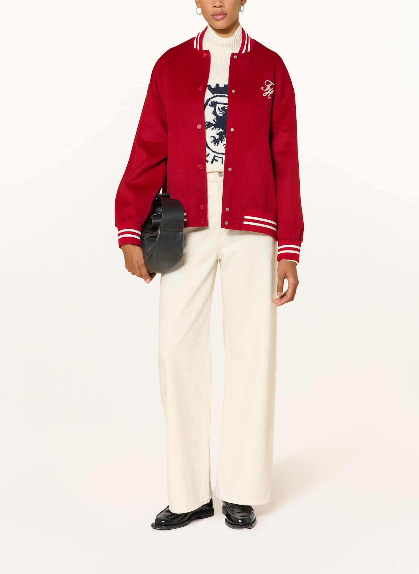 TOMMY HILFIGER veste universitaire: ROUGE
