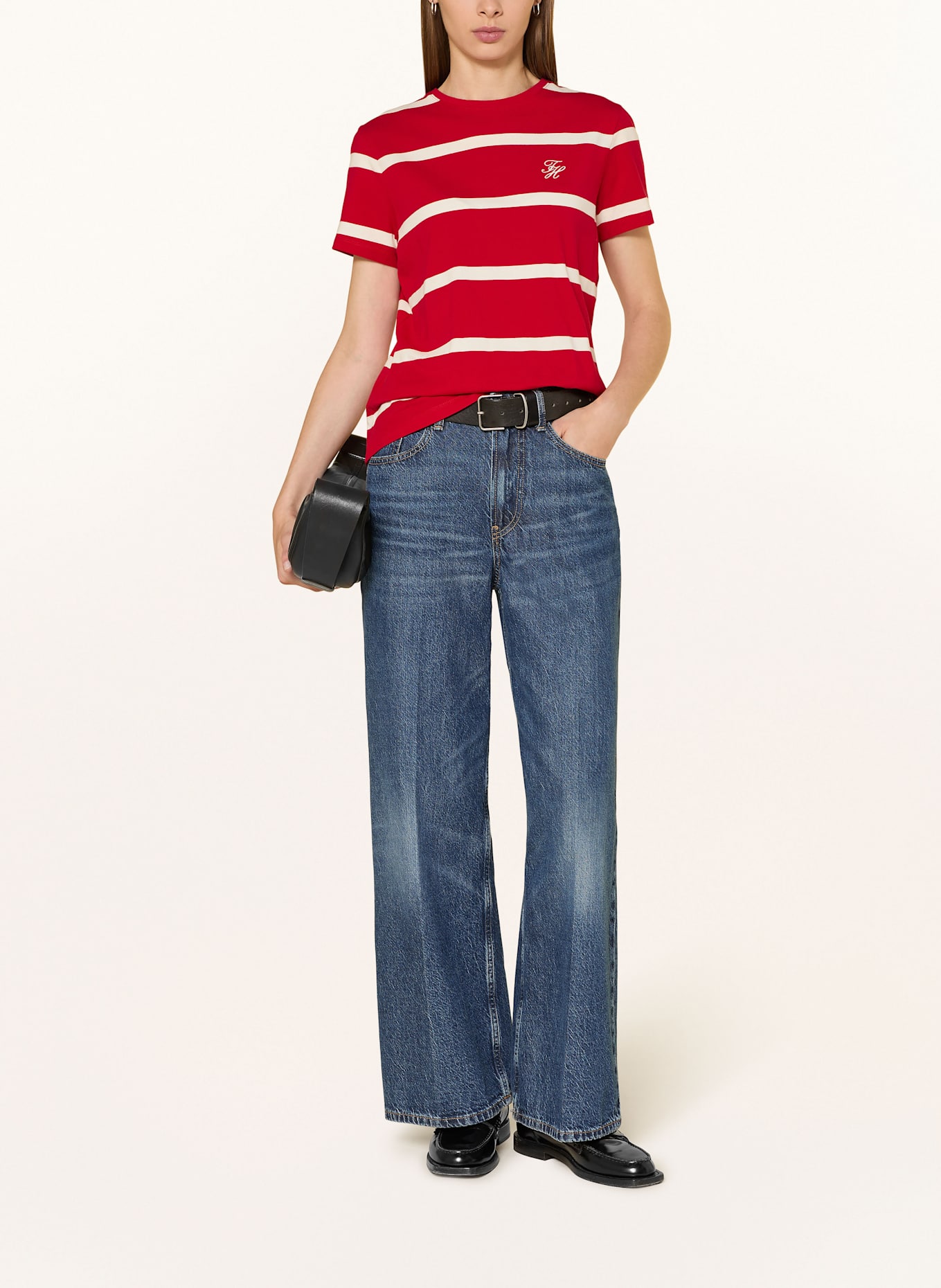 TOMMY HILFIGER T-shirt: RED / WHITE