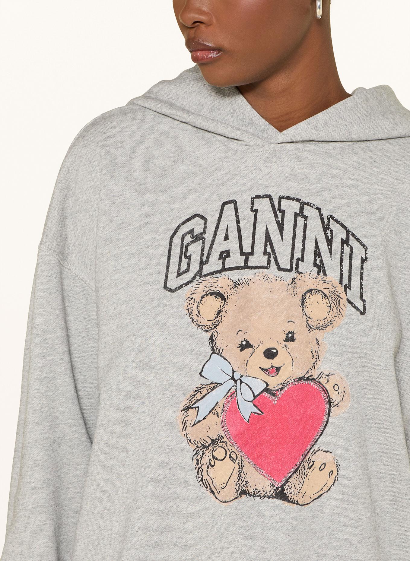 GANNI Oversized-Hoodie: GRAU