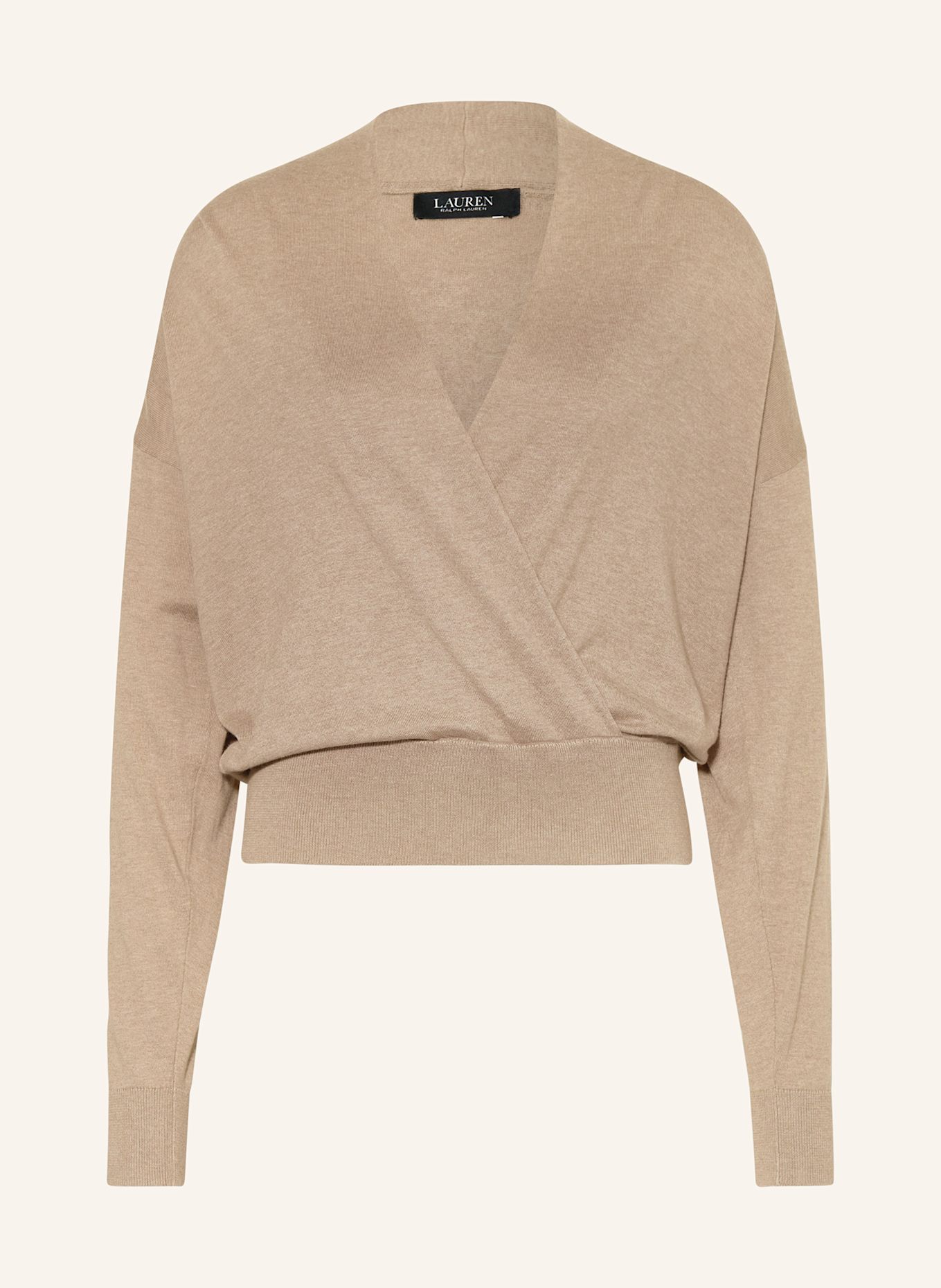 LAUREN RALPH LAUREN Pullover in Wickeloptik: HELLBRAUN
