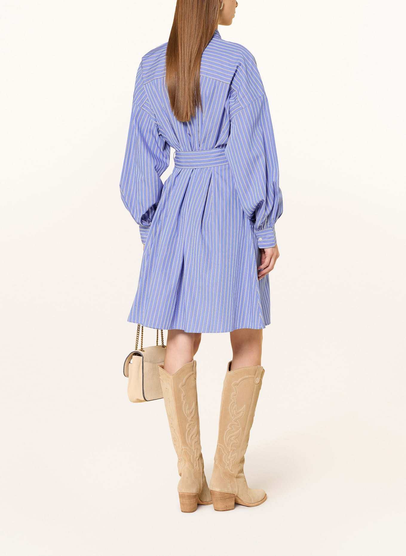 LAUREN RALPH LAUREN Hemdblusenkleid: BLAU / WEISS / SCHWARZ