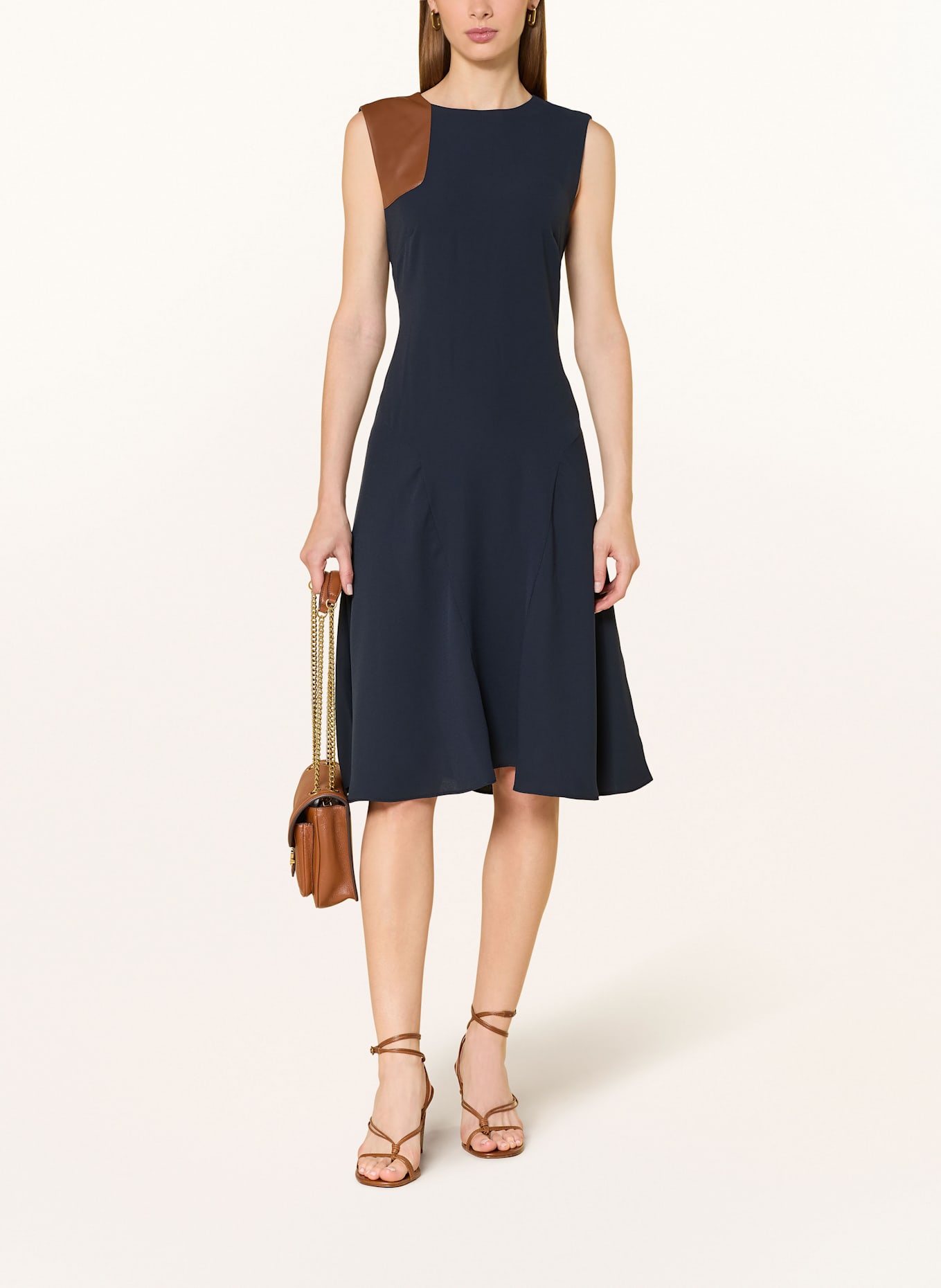 LAUREN RALPH LAUREN Kleid: DUNKELBLAU / BRAUN