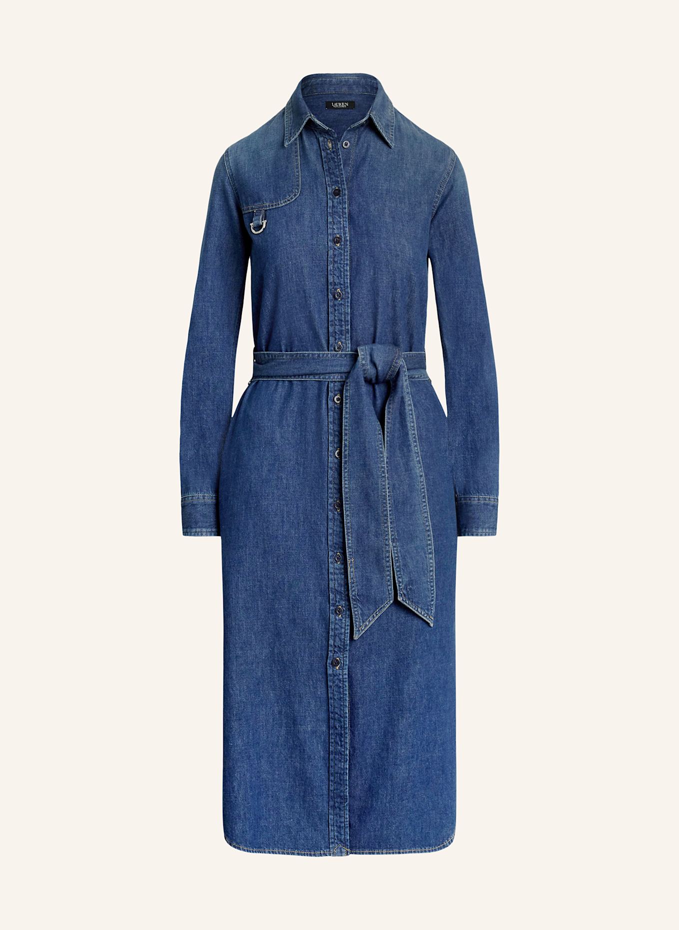 LAUREN RALPH LAUREN Jeanskleid: BLAU
