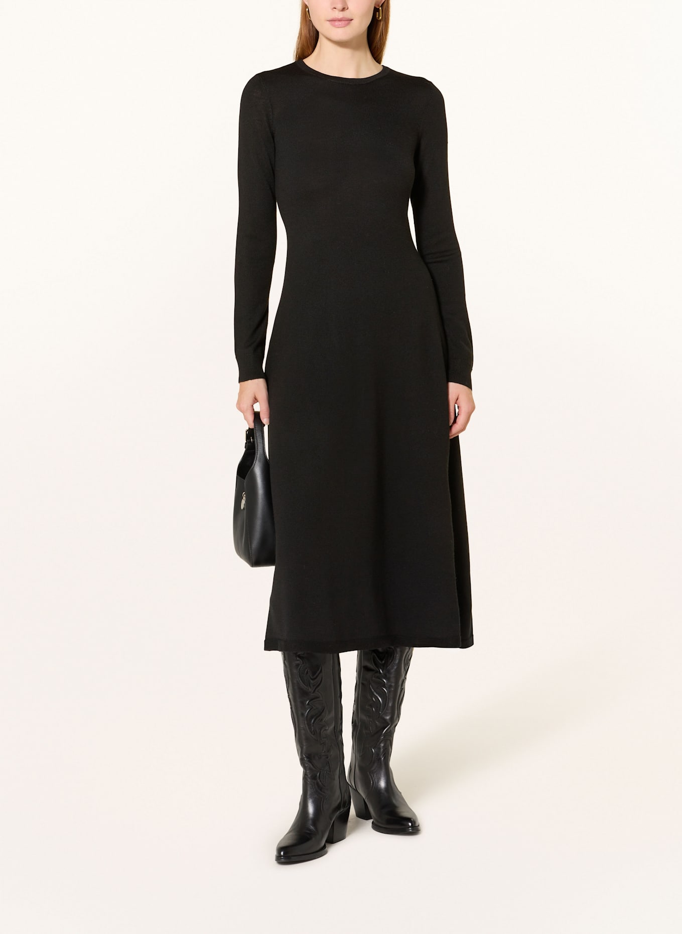 LAUREN RALPH LAUREN Strickkleid: SCHWARZ