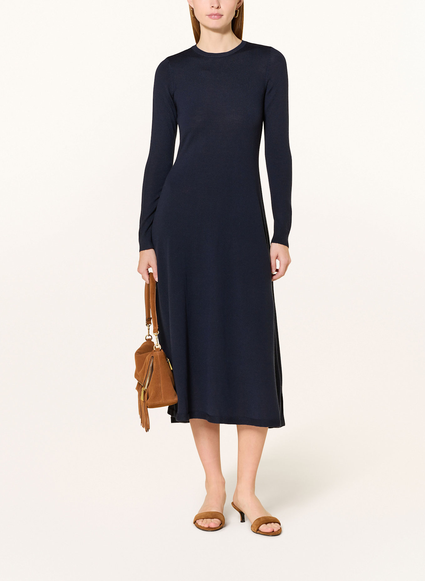 LAUREN RALPH LAUREN Strickkleid: DUNKELBLAU