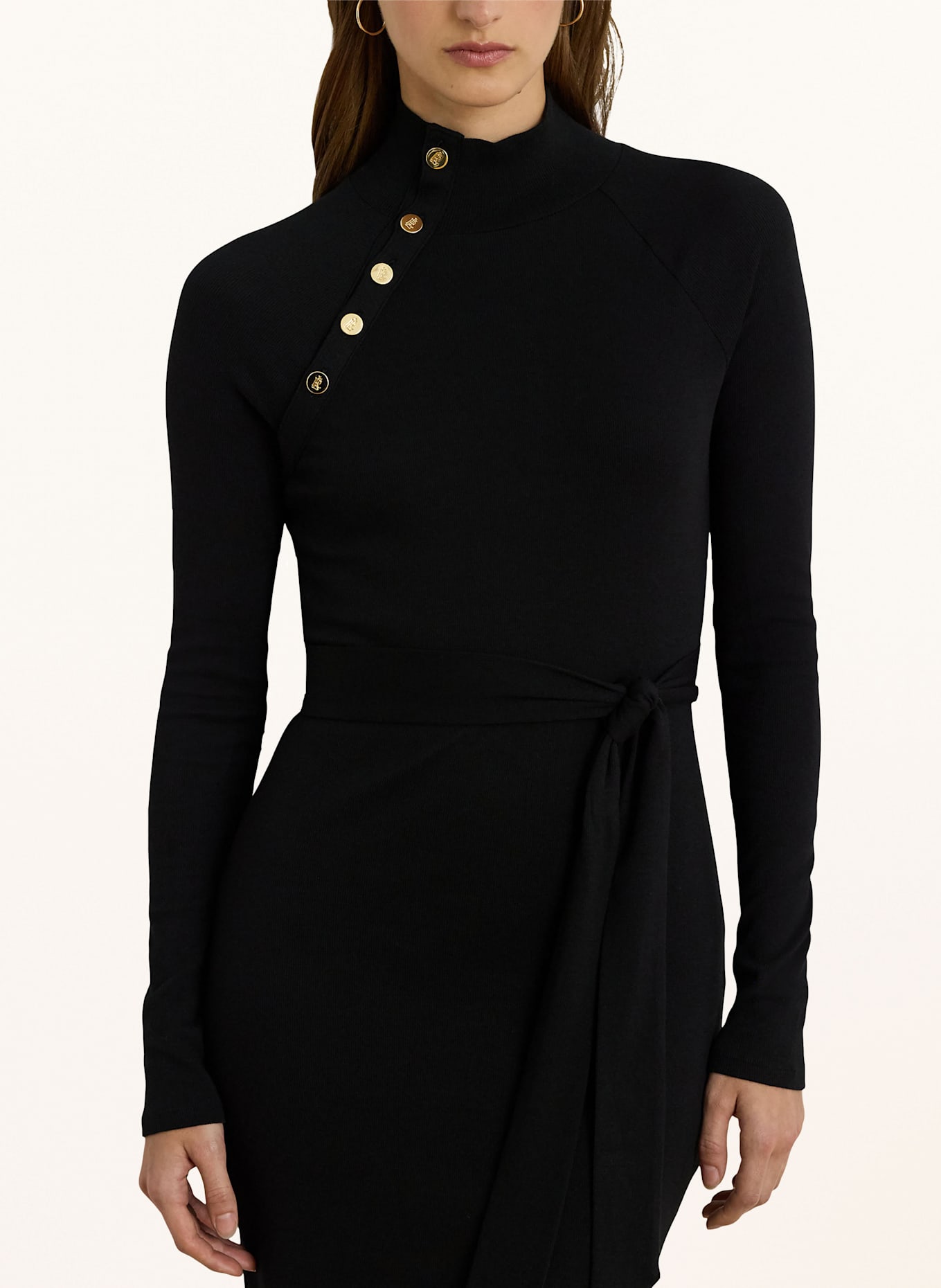 LAUREN RALPH LAUREN Strickkleid: SCHWARZ