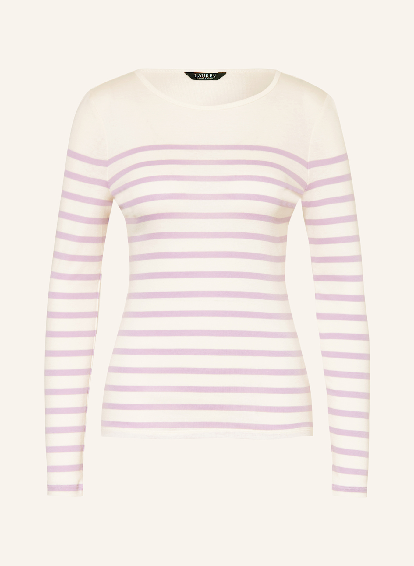 LAUREN RALPH LAUREN Longsleeve: HELLLILA / CREME