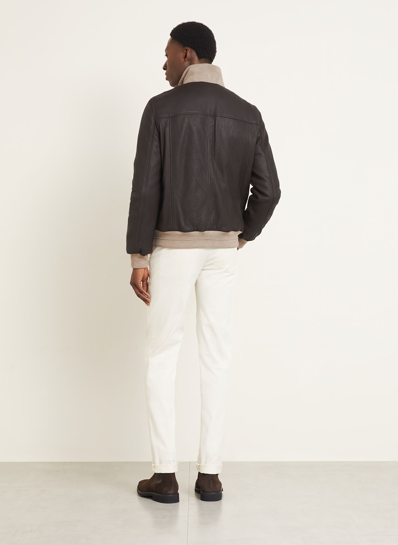 manzoni 24 Lederjacke: DUNKELBRAUN