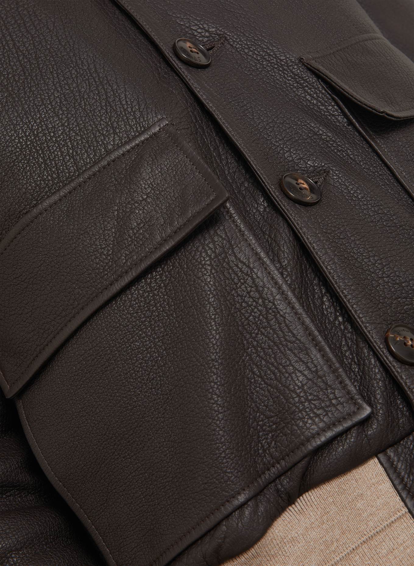 manzoni 24 Lederjacke: DUNKELBRAUN