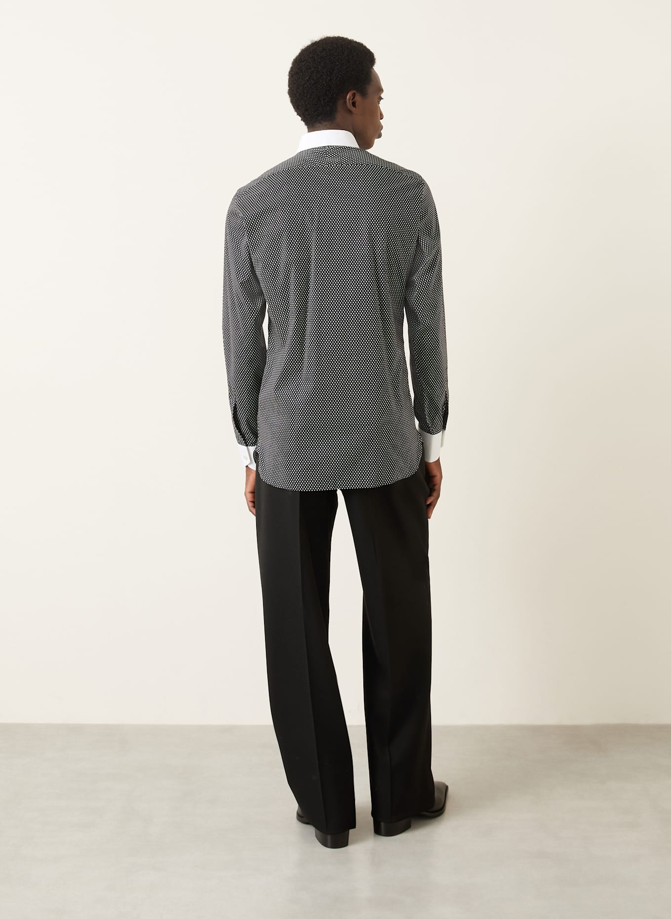 TOM FORD Hemd Classic Fit: SCHWARZ / WEISS