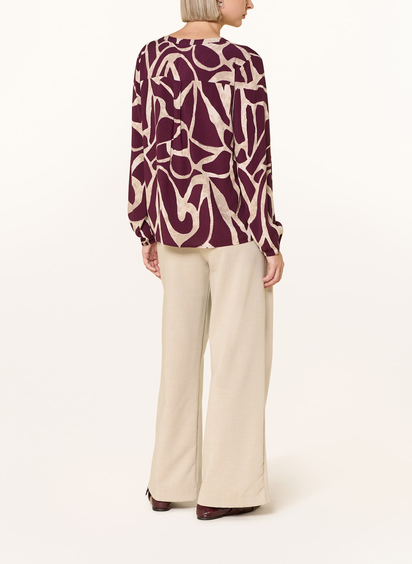 BETTY&CO Blusenshirt: DUNKELROT / BEIGE