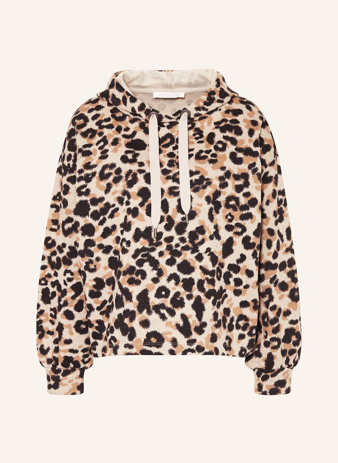 BETTY&CO Hoodie: BEIGE / COGNAC / SCHWARZ