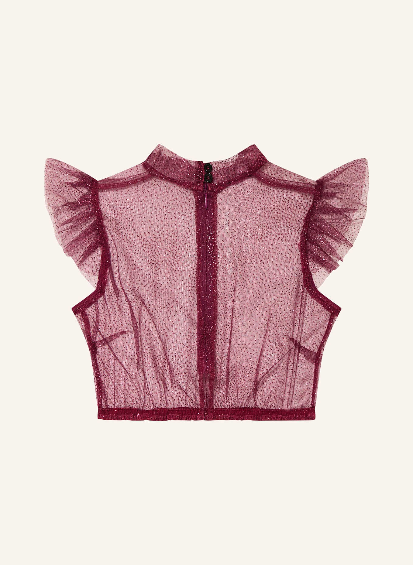 KINGA MATHE Dirndlbluse HEIKI mit Glitzergarn: DUNKELROT