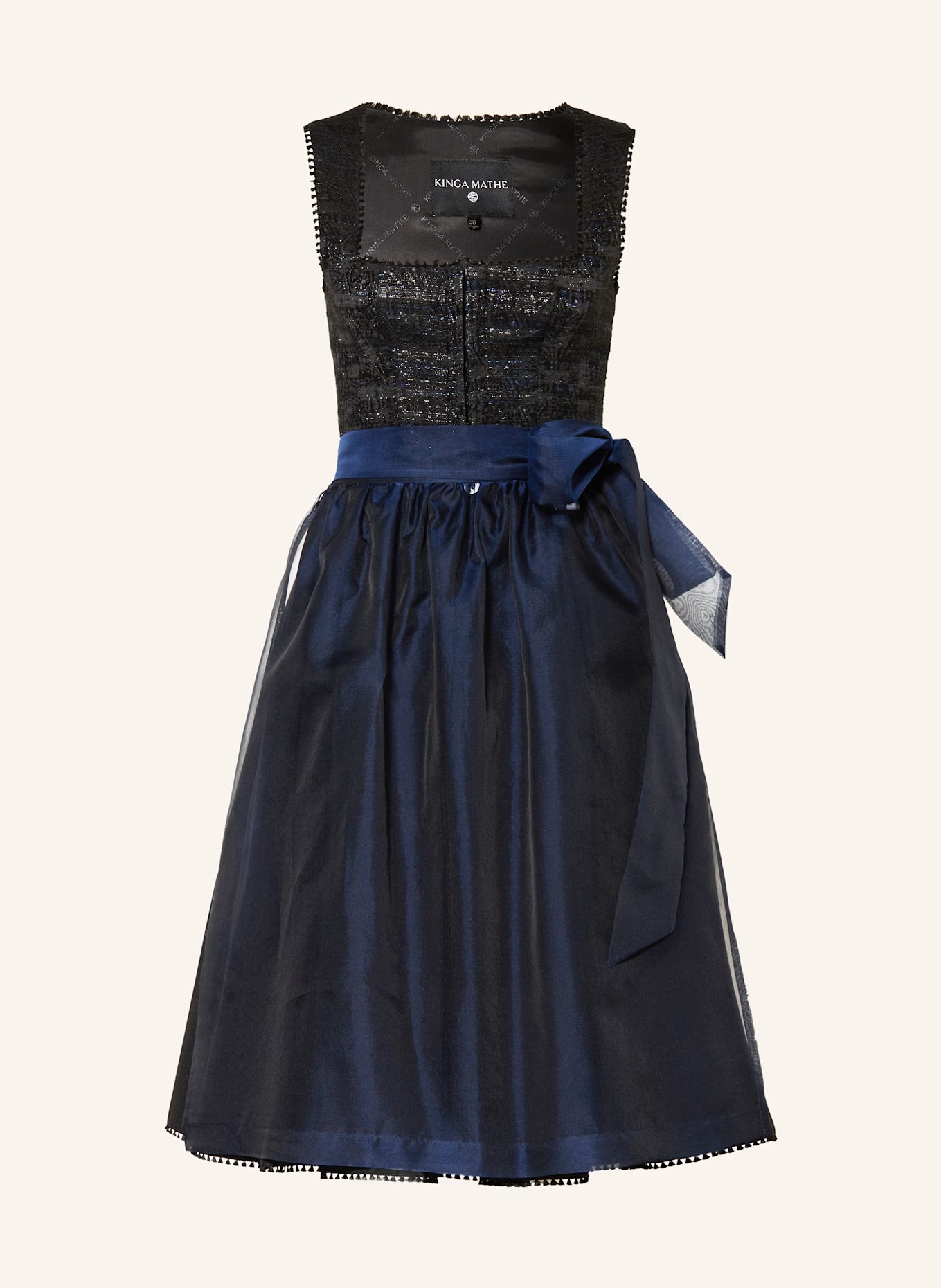 KINGA MATHE Dirndl BUDVA mit Glitzergarn: SCHWARZ