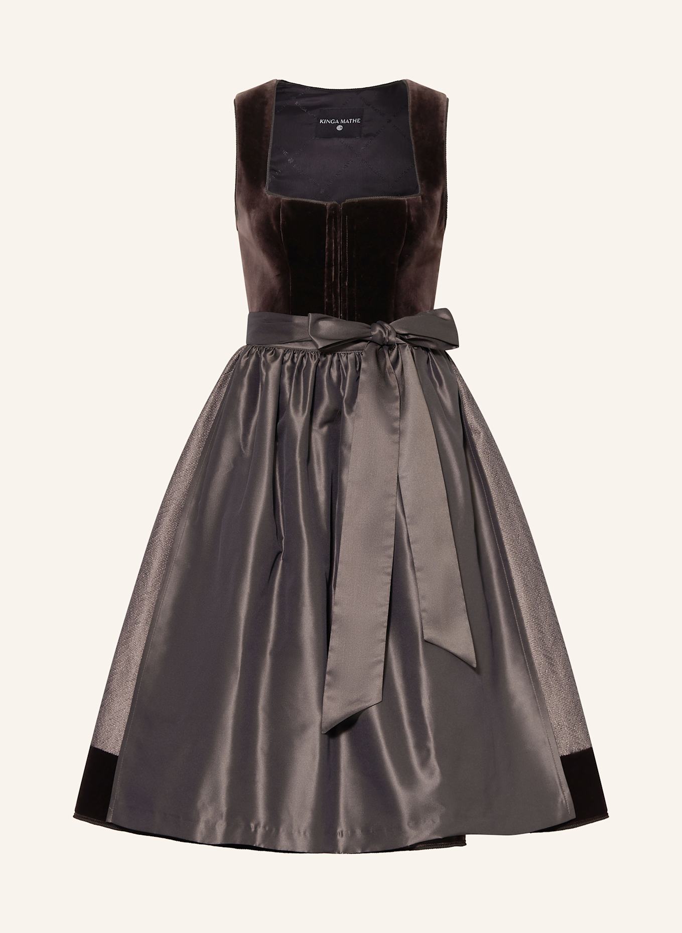 KINGA MATHE Dirndl TUZLA mit Glitzergarn: SCHWARZ / GRAU