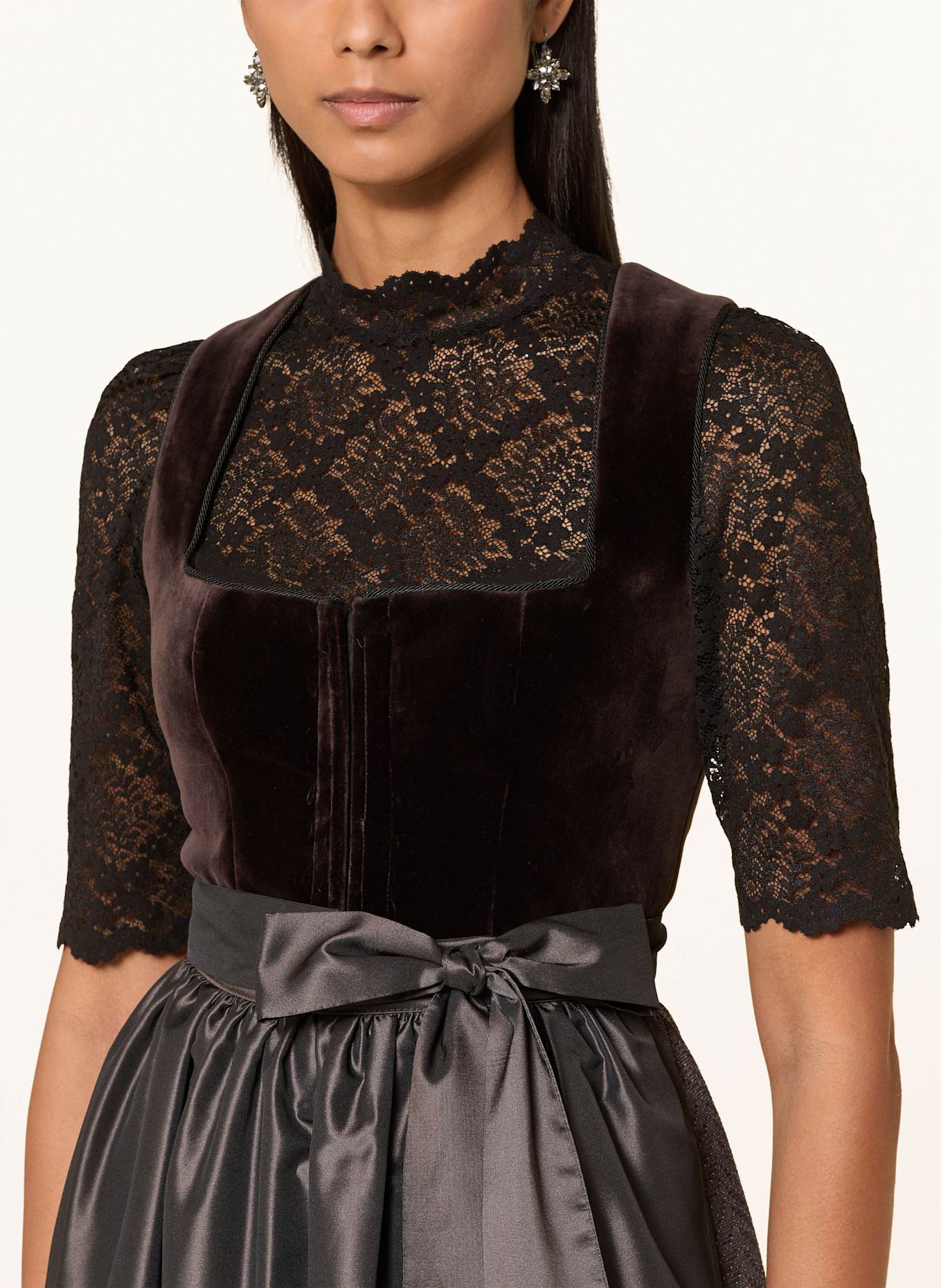 KINGA MATHE Dirndl TUZLA mit Glitzergarn: SCHWARZ / GRAU