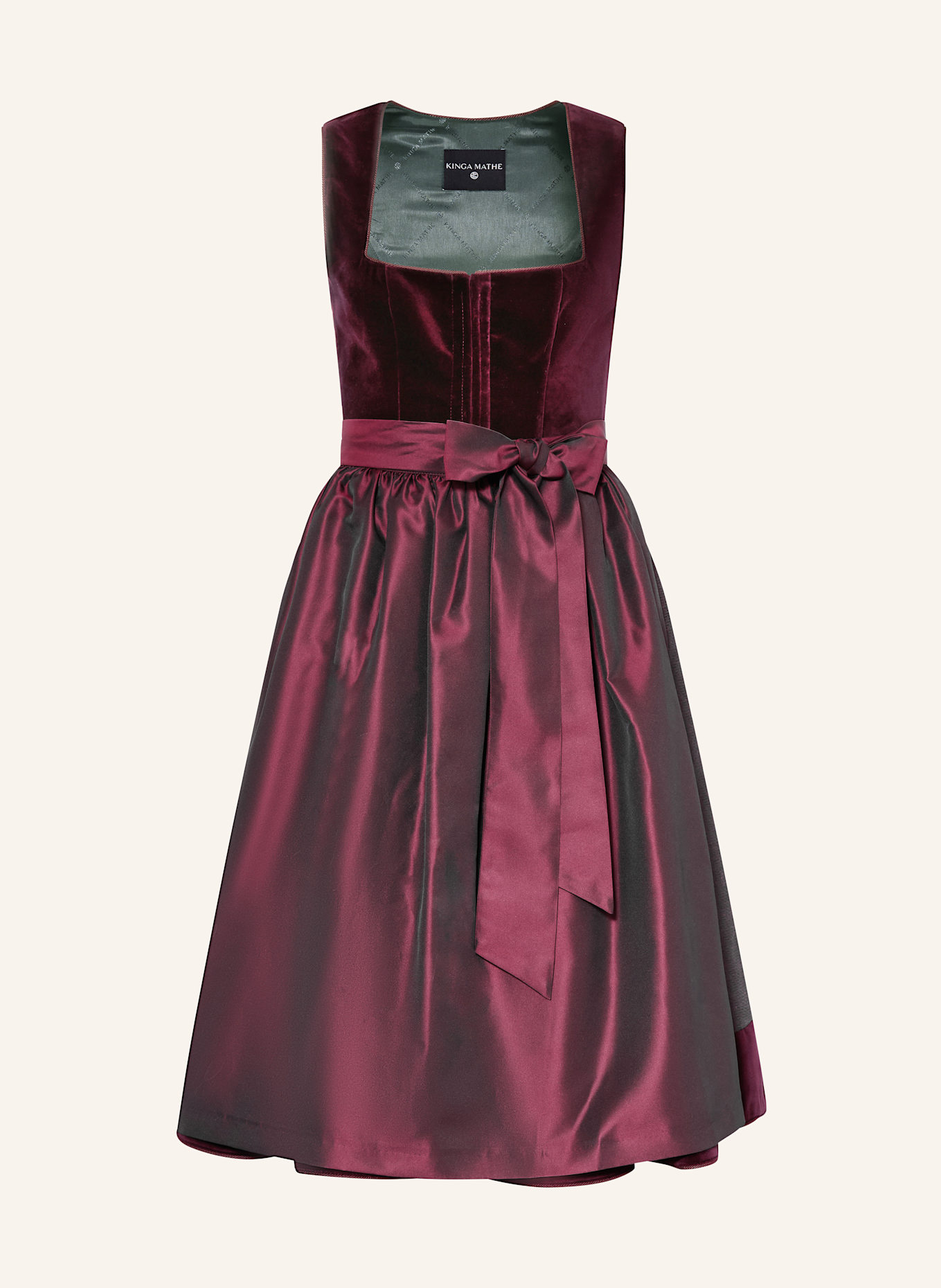 KINGA MATHE Dirndl TUZLA mit Glitzergarn: DUNKELROT