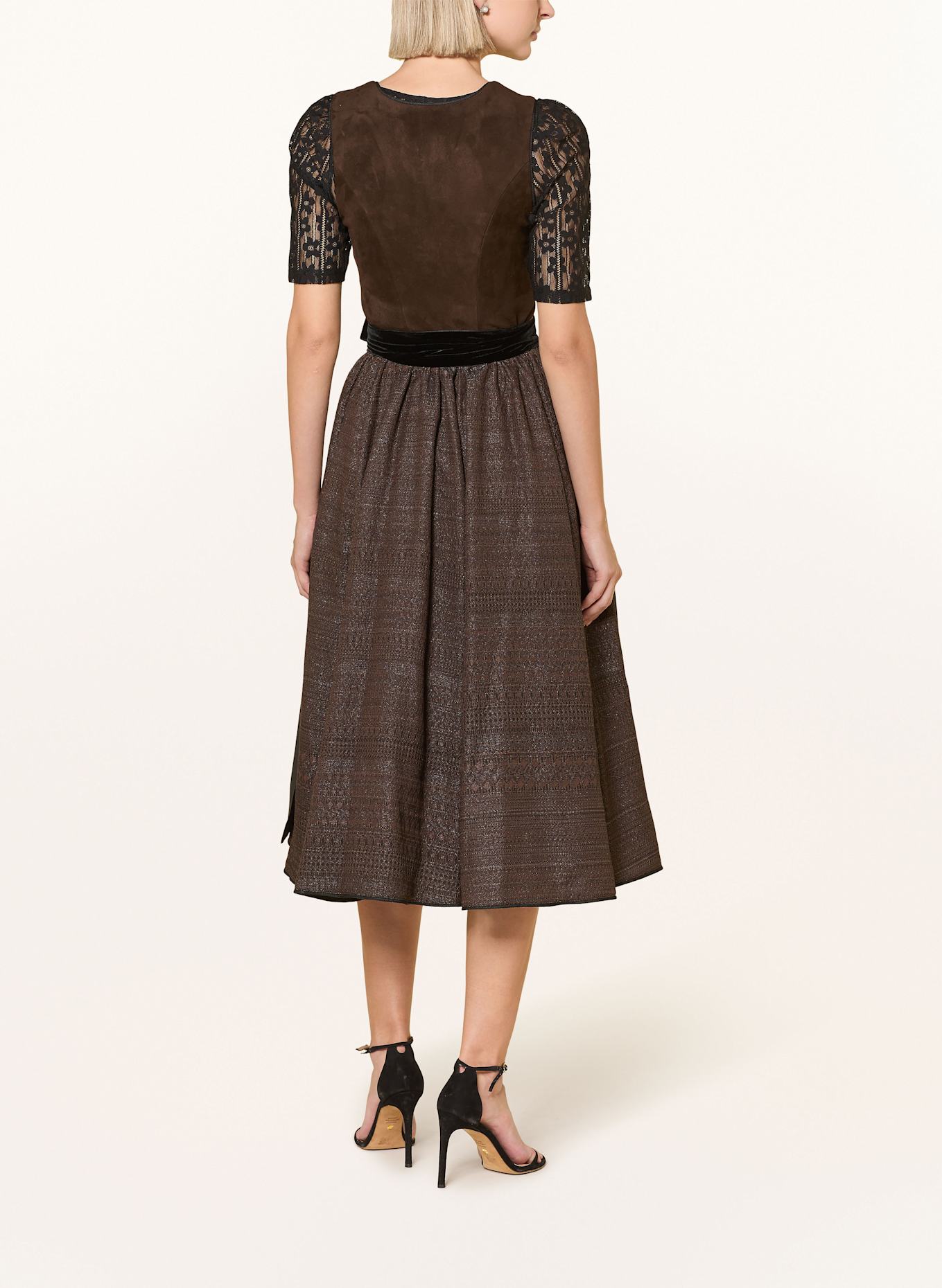 KINGA MATHE Dirndl LATINA mit Glitzergarn: BRAUN / DUNKELBRAUN